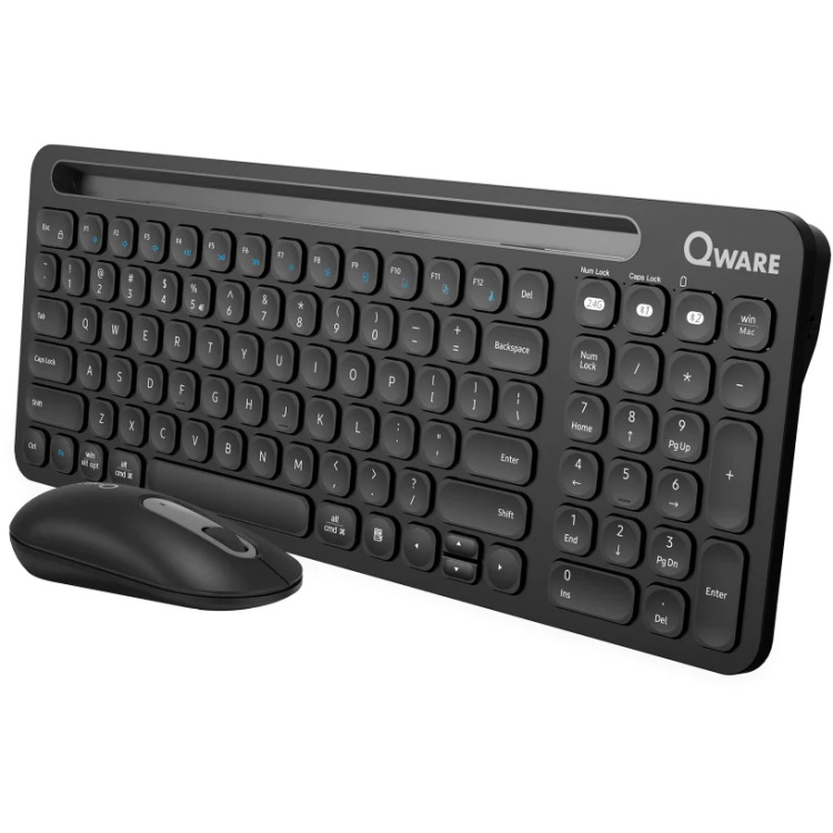 Qware Florence Draadloze Combo desktopset 1200 DPI, TKL, 2,4 GHz USB | Bluetooth