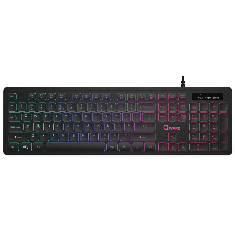 Qware Kingston bedraad toetsenbord toetsenbord RGB led, Chocolate keycap