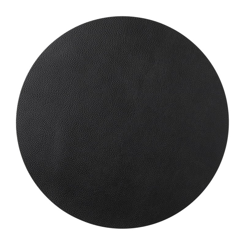 Placemat PU leer - zwart - ø38 cm