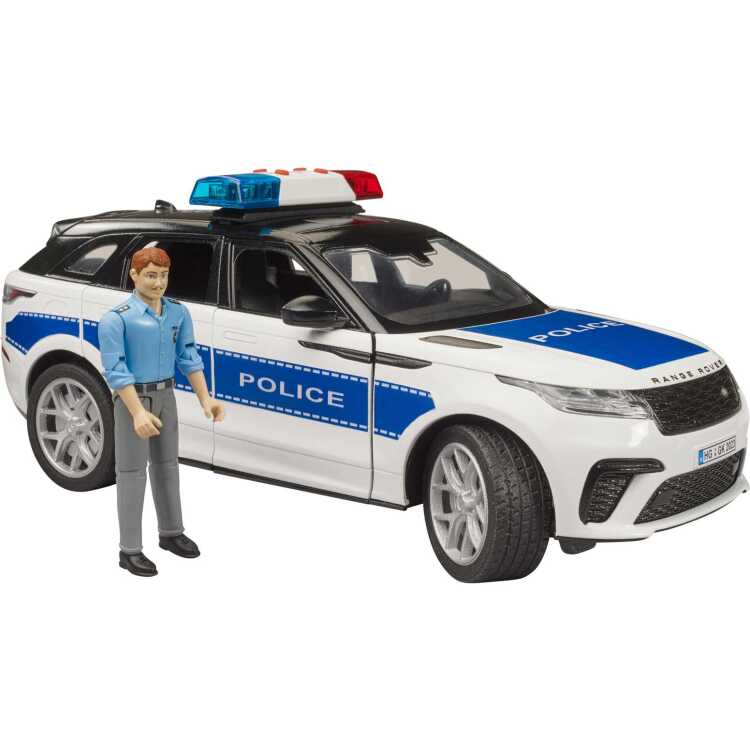 bruder Range Rover Velar politievoertuig met politieagent en licht en geluid modelvoertuig 02890