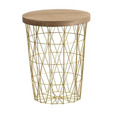 Bijzettafel Kyoto - goudkleurig - 46,5xØ36 cm - Leen Bakker