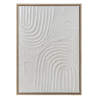 Schilderij 3D Art Reset - wit - MDF - 70x30 cm - Leen Bakker