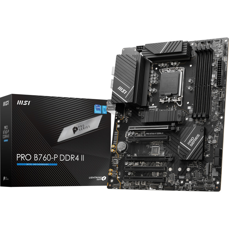 MSI PRO B760-P DDR4 II moederbord RAID, 2.5Gb-LAN, Gb-LAN, Sound, ATX