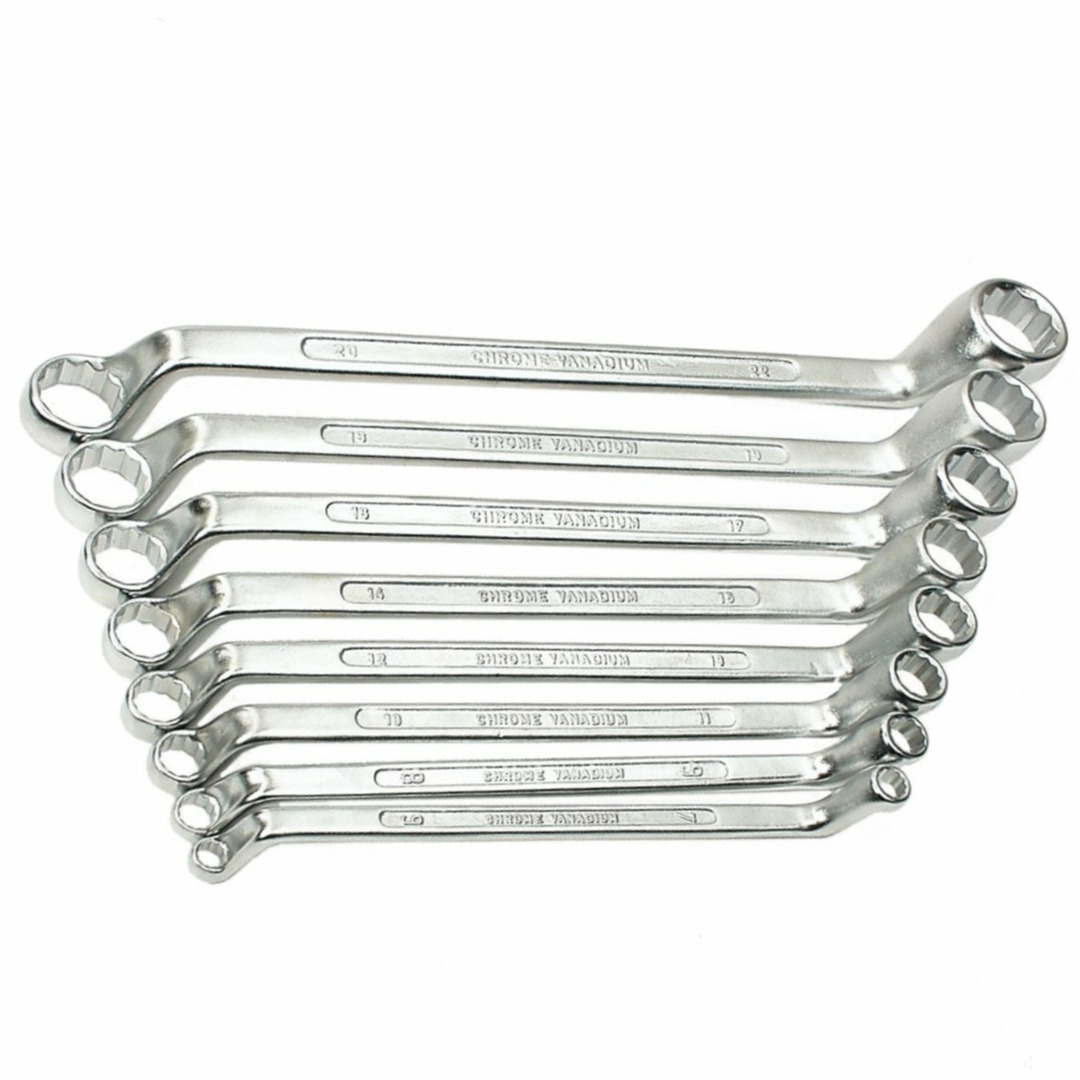 Ringsleutelset - 8-delig - vanadium staal - 8-22 mm - in kunststof etui -
