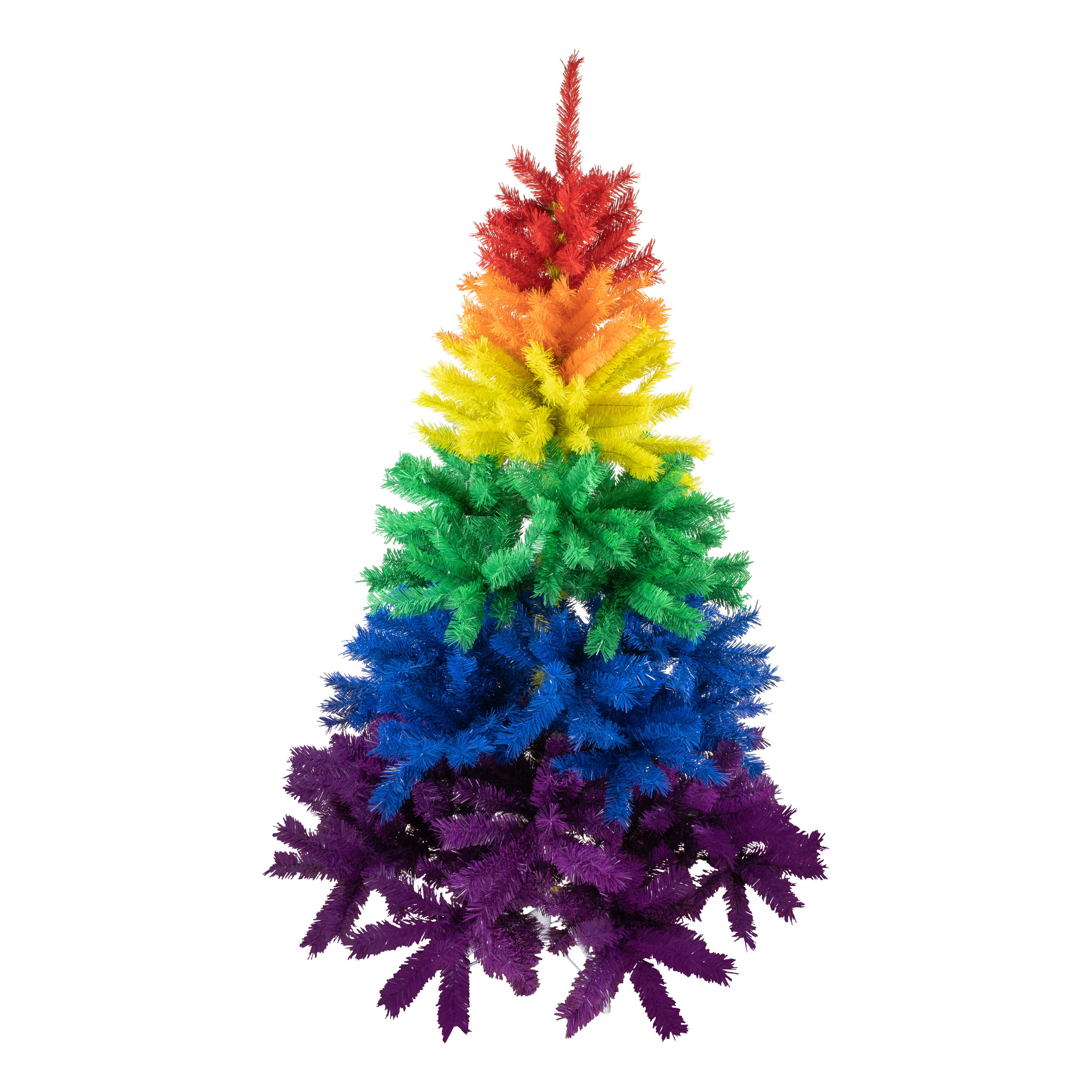 Kunst kerstboom - regenboog kleuren - H170 cm - kunststof - gekleurde kunstboom -