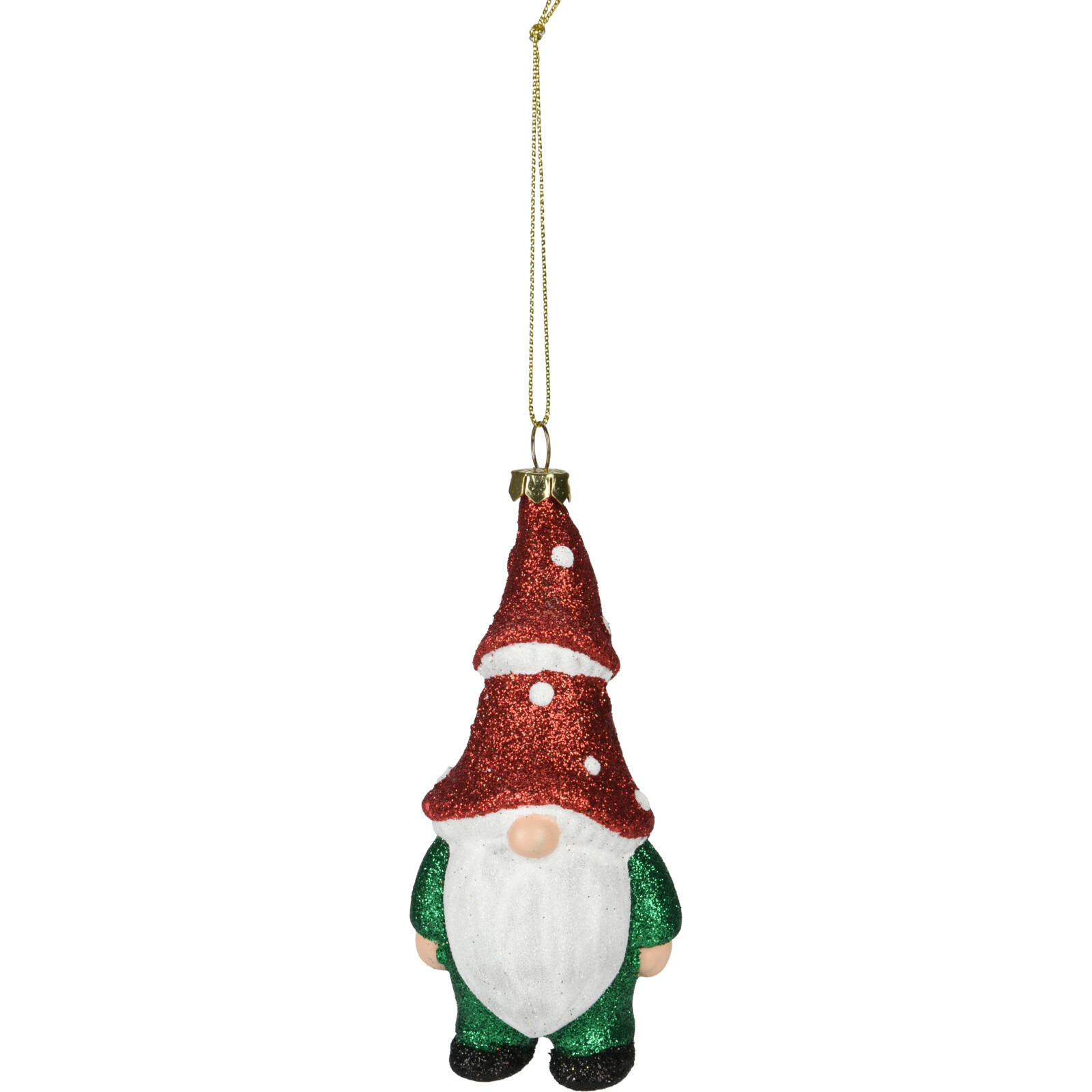 Kersthanger gnome/dwerg/kabouter - kunststof - 12,5 cm - rode muts -