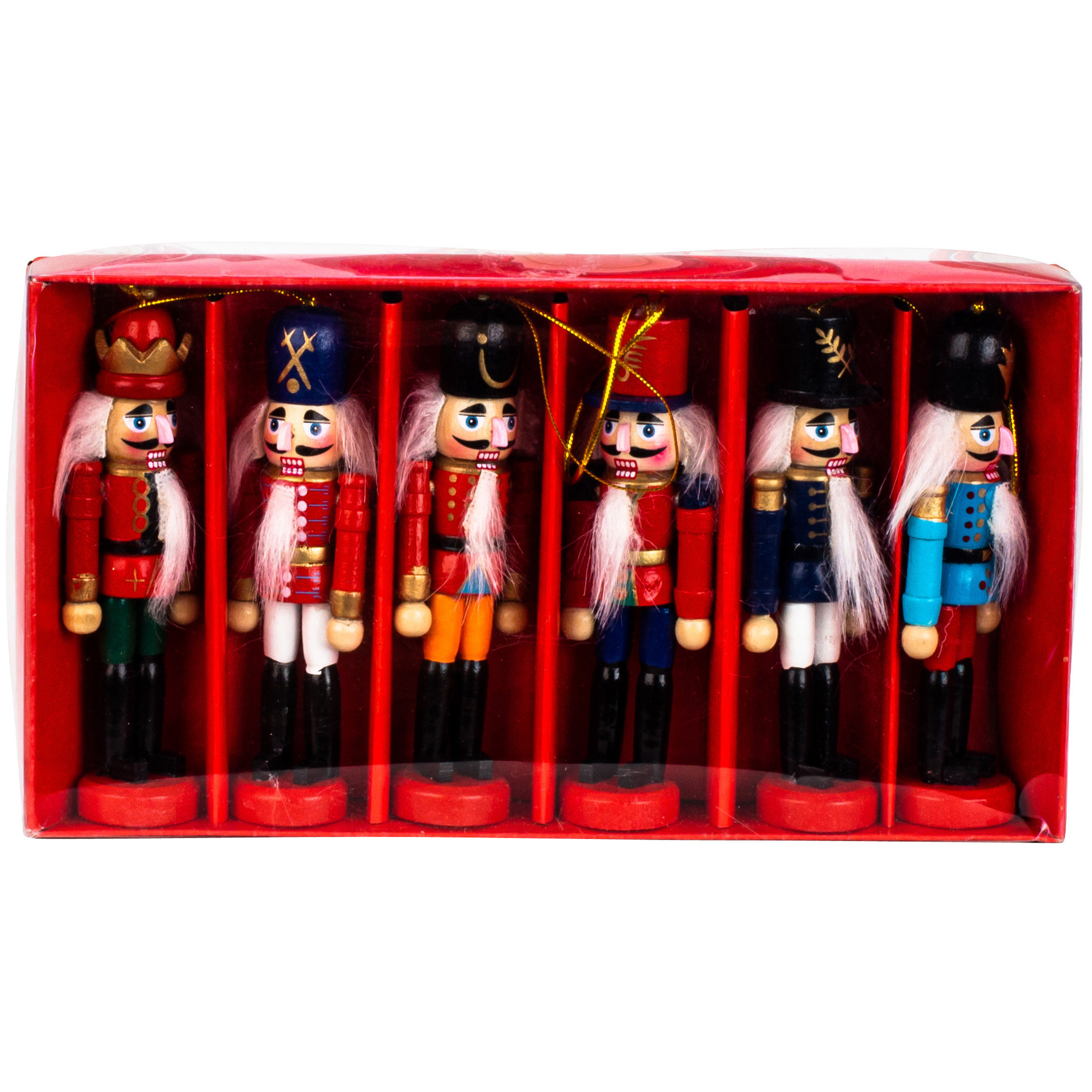 IKO kersthangers - notenkrakers - gekleurd - 6x - 12,5cm -