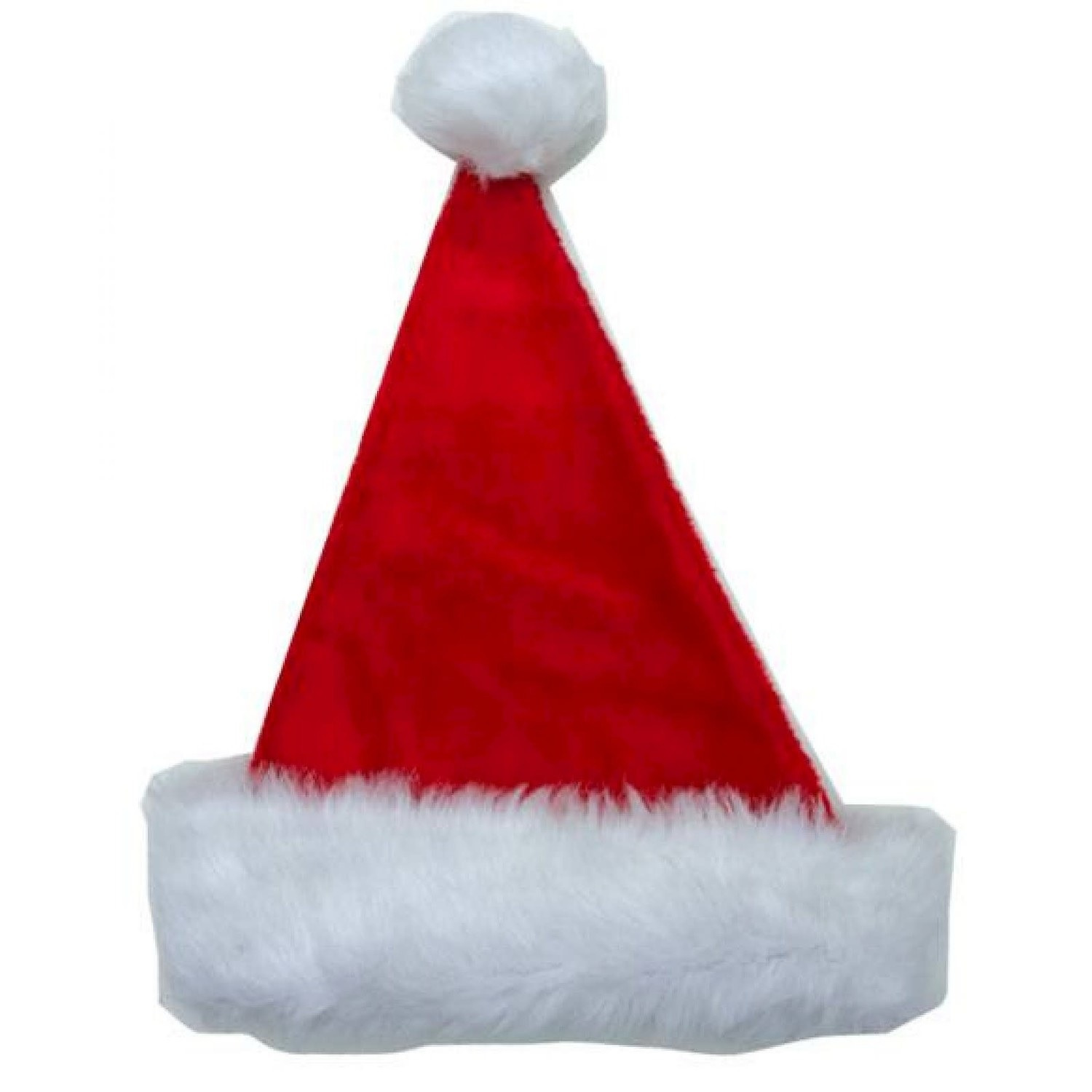 Kerstmuts - rood - met nepbont - pluche - polyester - volwassenen -