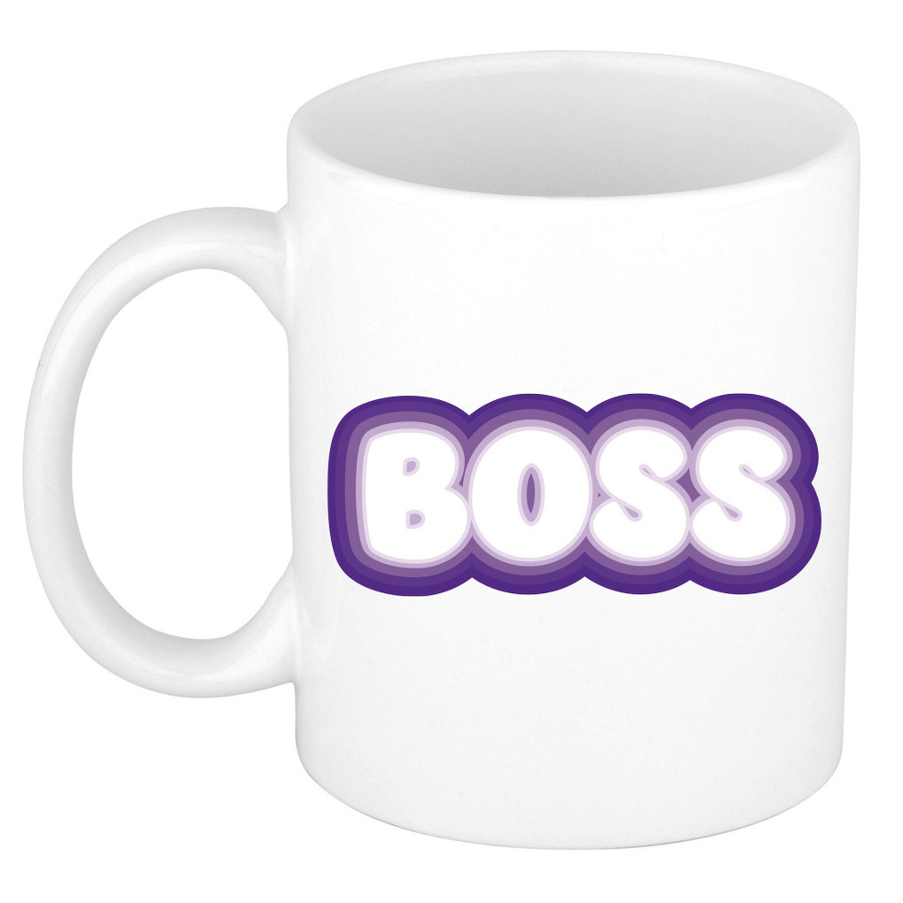 Cadeau mok voor baas - paars - grappig - keramiek - 300 ml - boss -