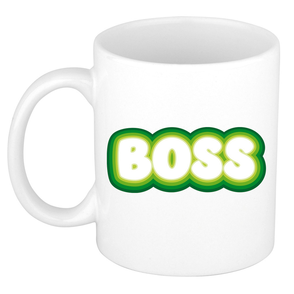 Cadeau mok voor baas - groen - grappig - keramiek - 300 ml - boss -