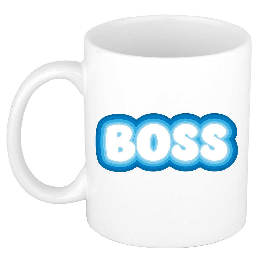 Cadeau mok voor baas - blauw - grappig - keramiek - 300 ml - boss -