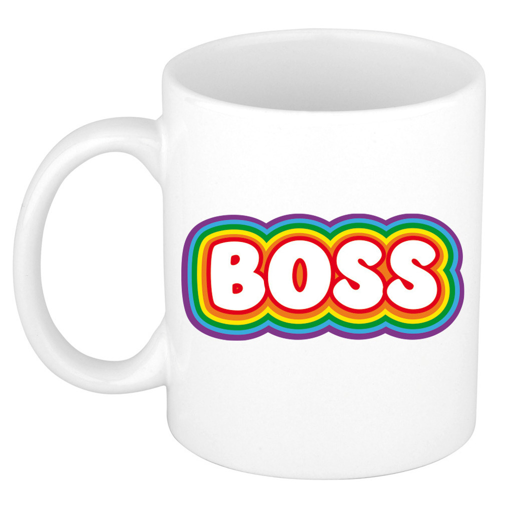 Cadeau mok voor baas - regenboog - grappig - keramiek - 300 ml - boss -