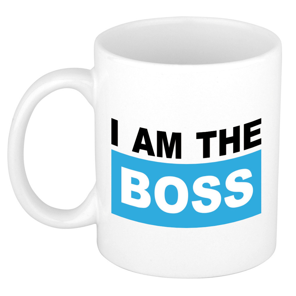 Cadeau mok voor baas - licht blauw - grappig - keramiek - 300 ml - boss -
