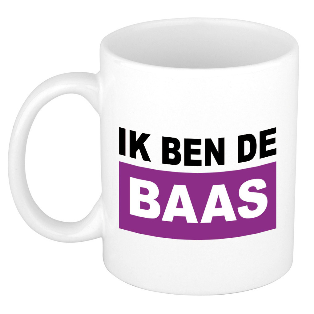 Cadeau mok voor baas - paars - grappig - keramiek - 300 ml - boss -