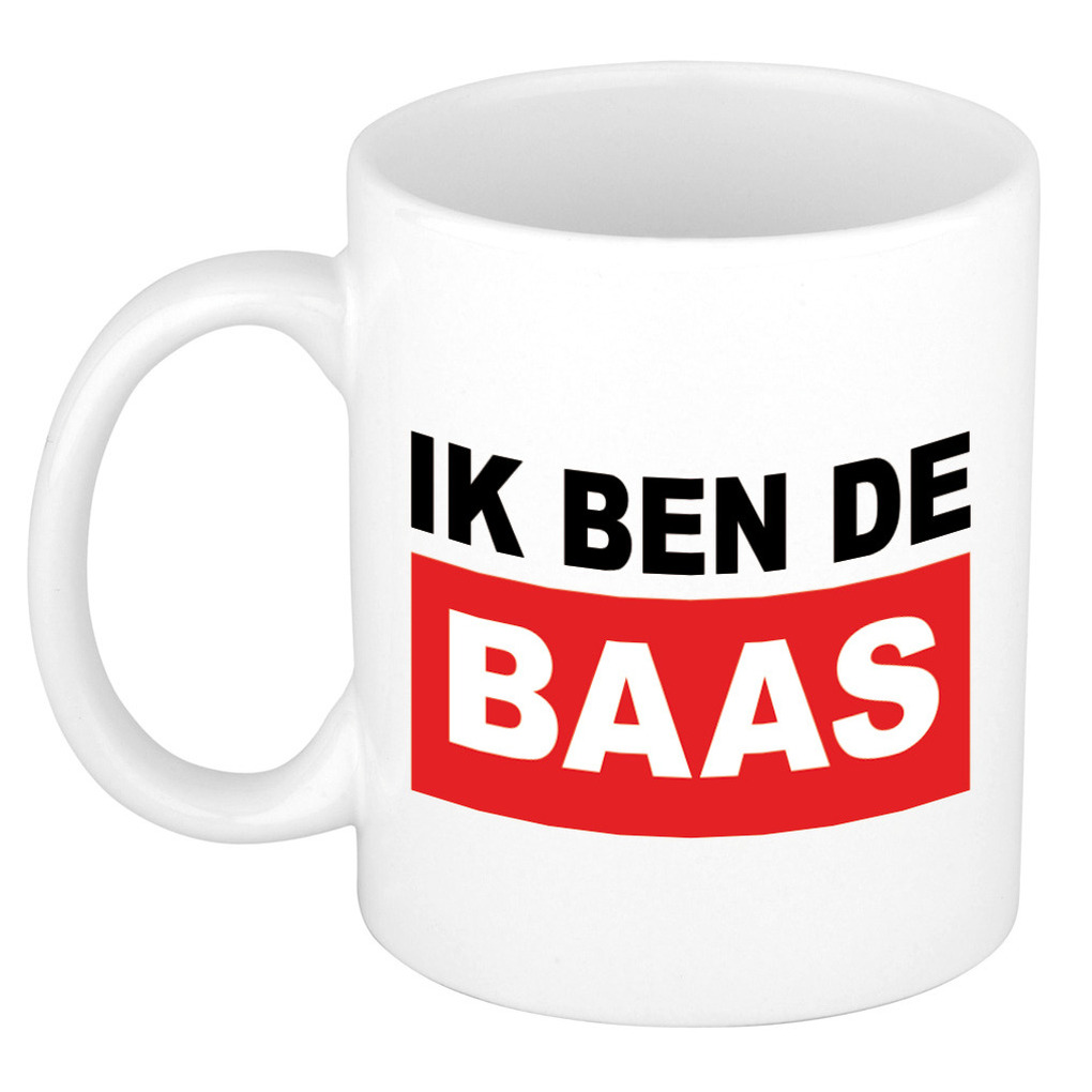 Cadeau mok voor baas - rood - grappig - keramiek - 300 ml - boss -