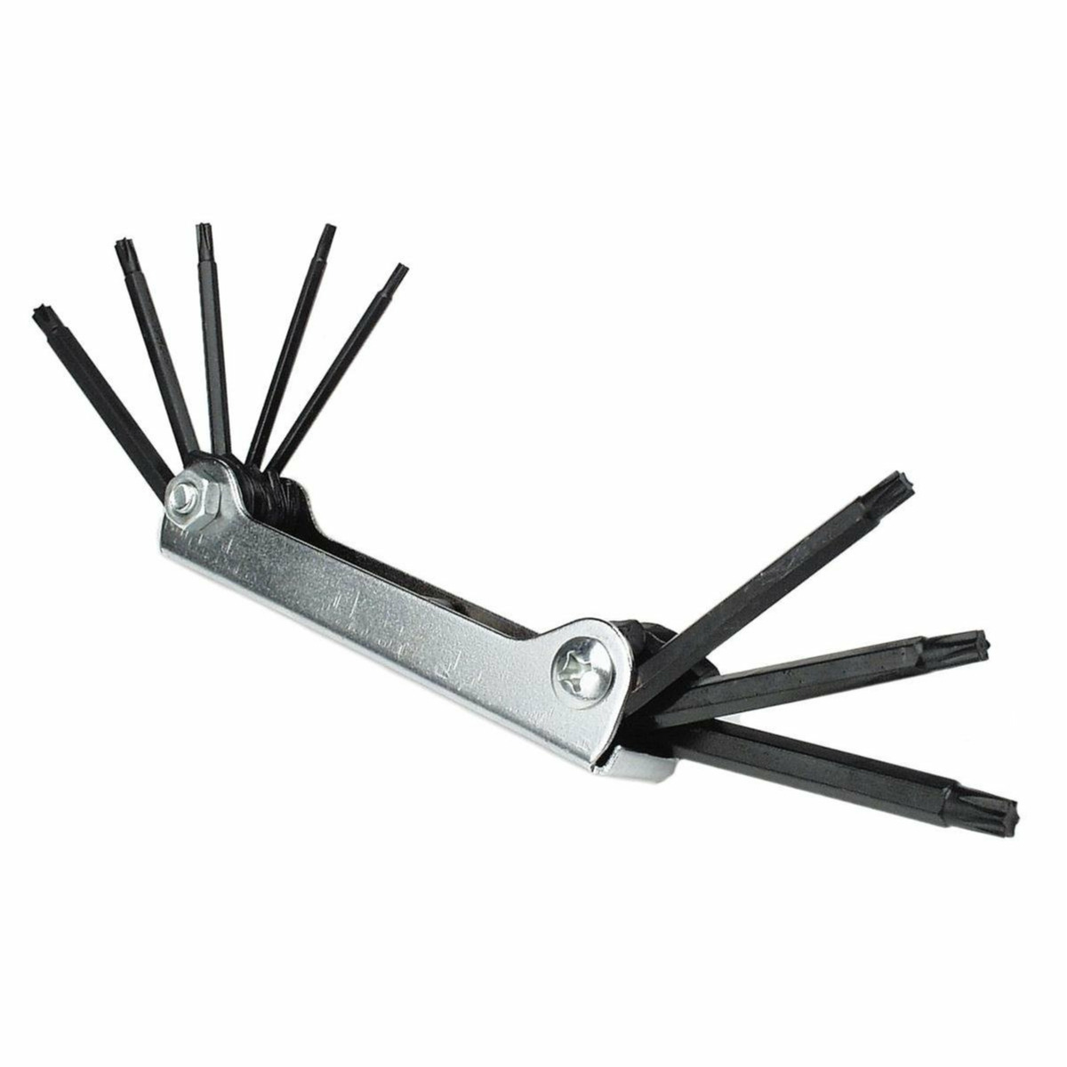 Torx sleutelset 8-delig - metaal - T9 t/m T40 - uitklapbaar - torx sleutels zakmes model -