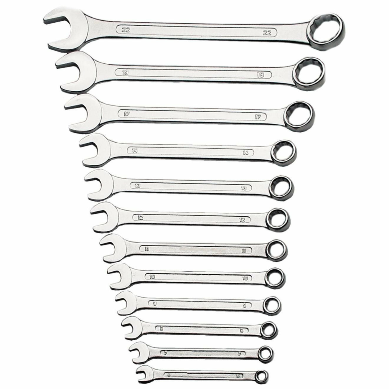 Steekringsleutelset - 12-delig - vanadium staal - 6-22 mm - in kunststof etui -
