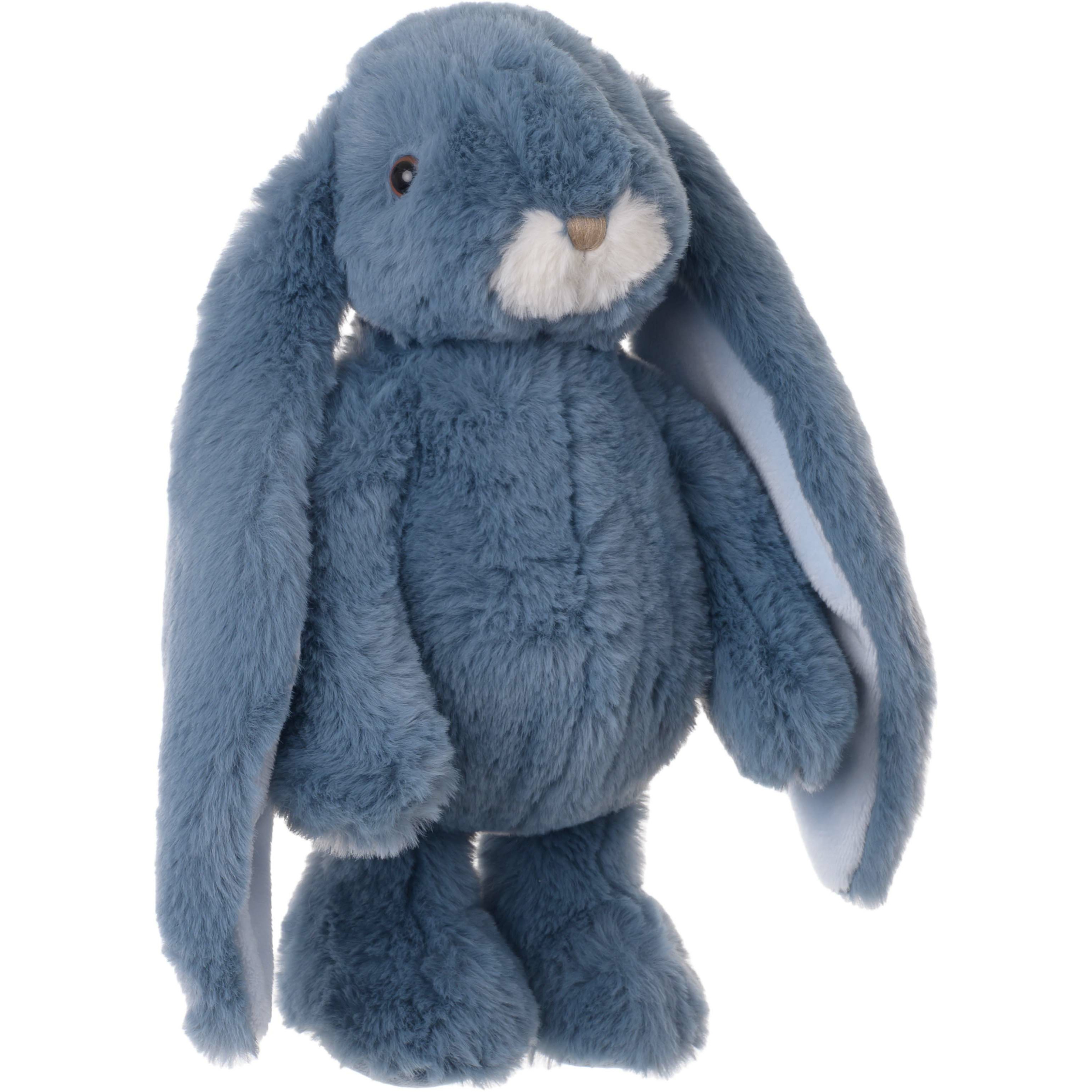Bukowski pluche konijn knuffeldier - blauw - staand - 40 cm - luxe knuffels -