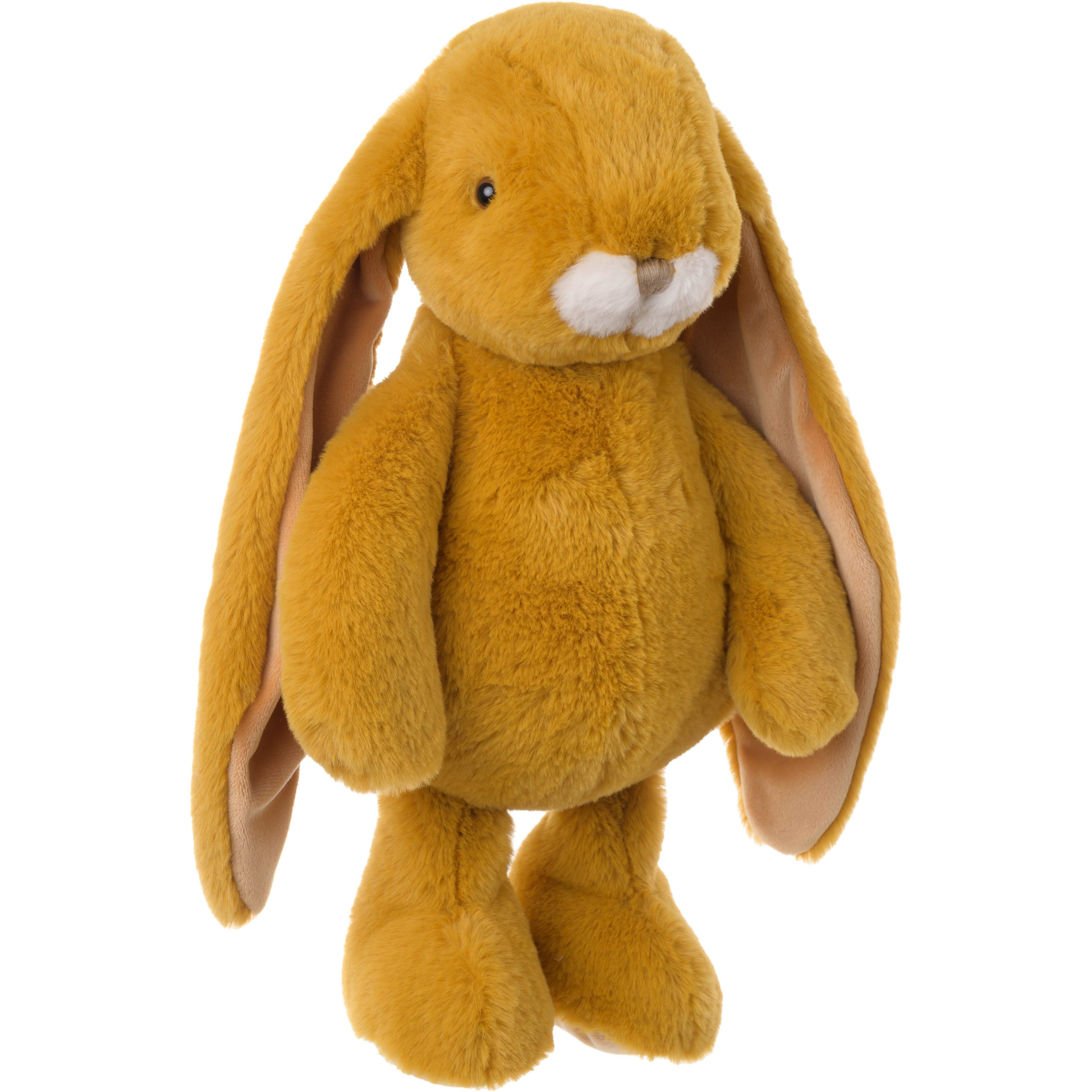 Bukowski pluche konijn knuffeldier - dark okergeel - staand - 40 cm - luxe knuffels -