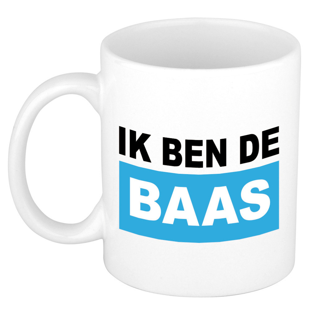 Cadeau mok voor baas - licht blauw - grappig - keramiek - 300 ml - boss -