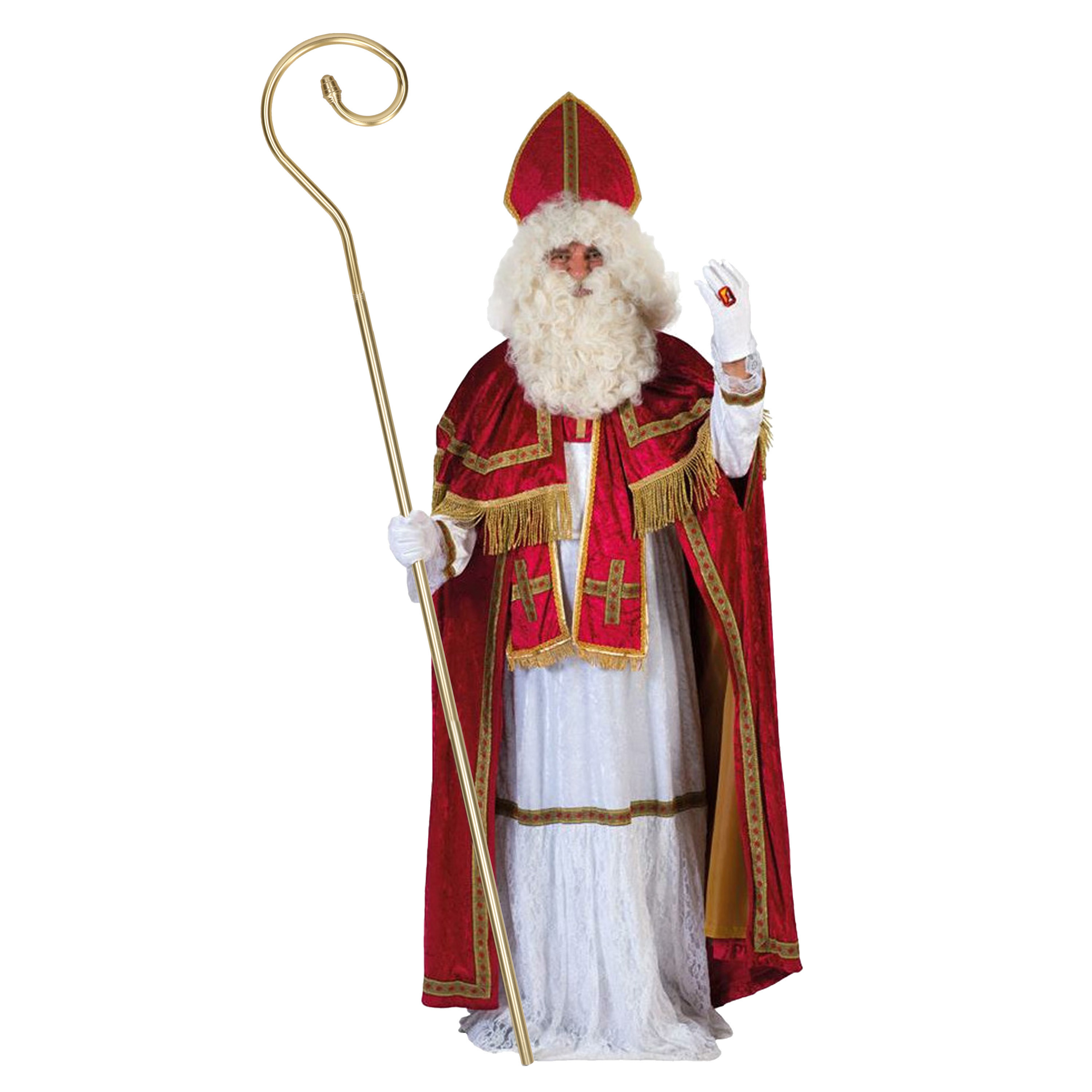 Sinterklaas kostuum - inclusief luxe krul staf 203 cm One size -