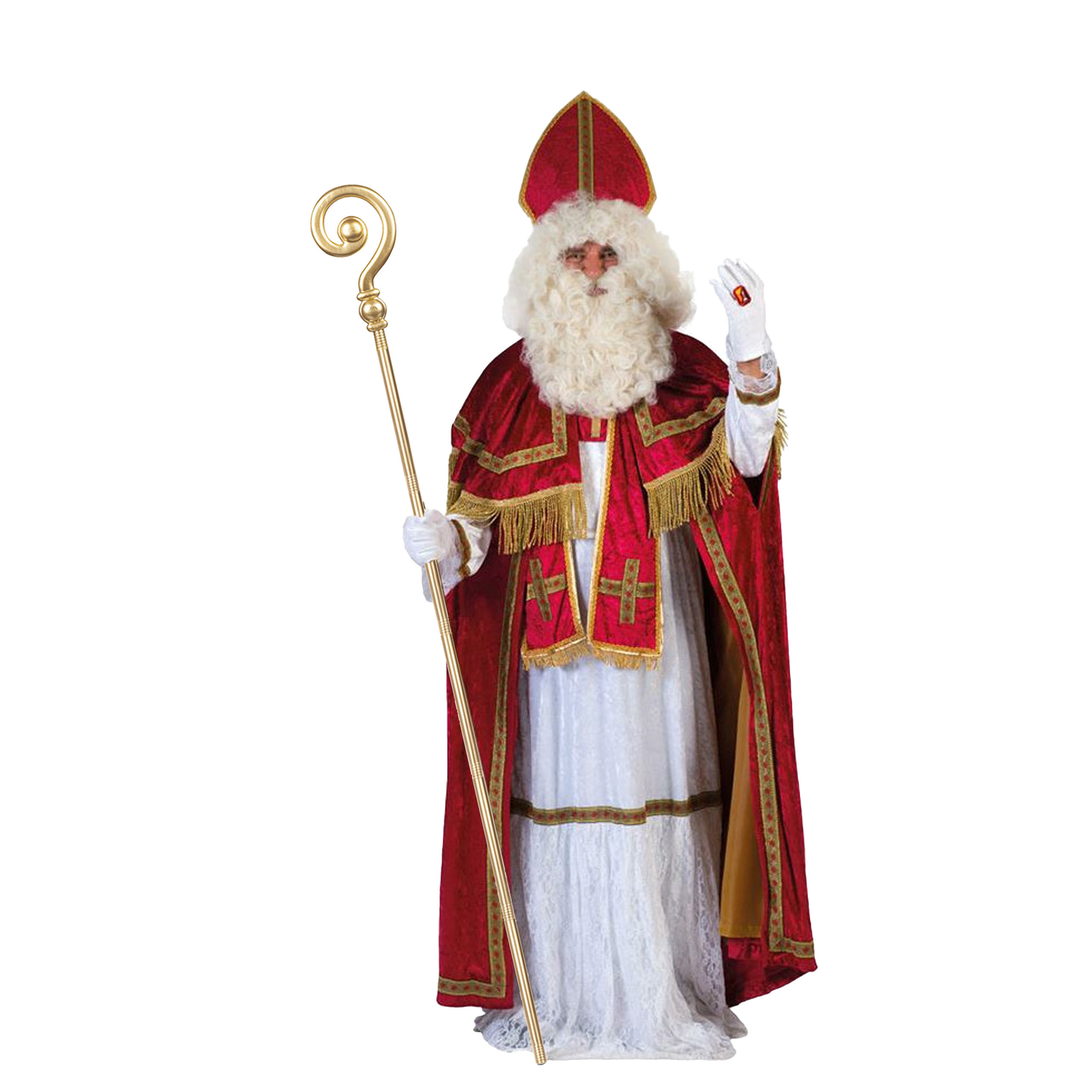 Sinterklaas kostuum - inclusief gouden staf 185 cm One size -