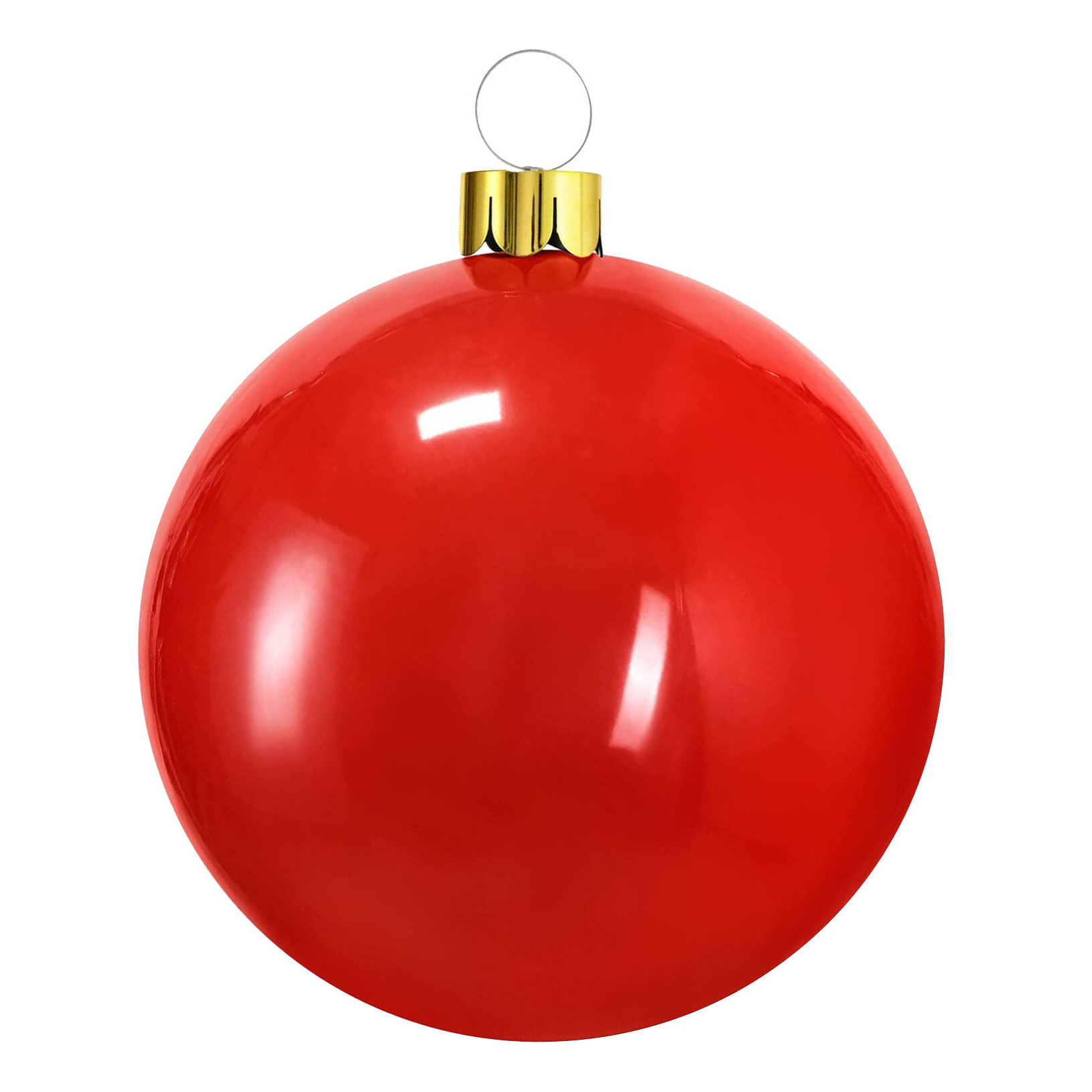 Mega grote kerstbal - opblaasbaar - D45 cm - rood - decoratie - kerstversiering -