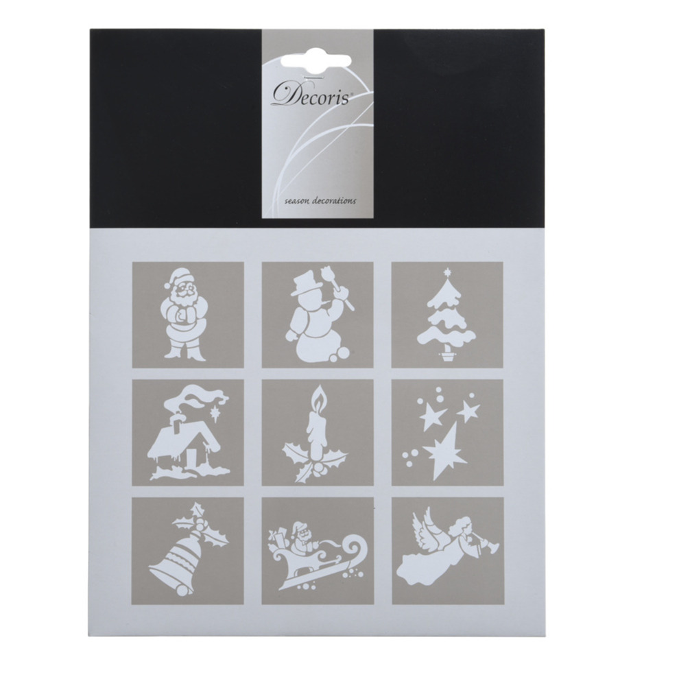 Kleine kerst raamsjablonen - vel van 18 x 25 cm - raamversiering -