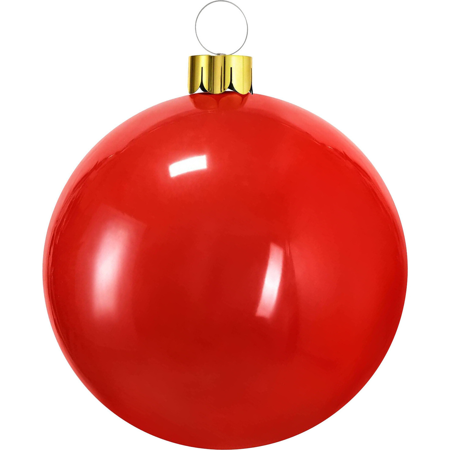 Mega grote decoratie kerstbal - 65 cm - rood - opblaasbaar -