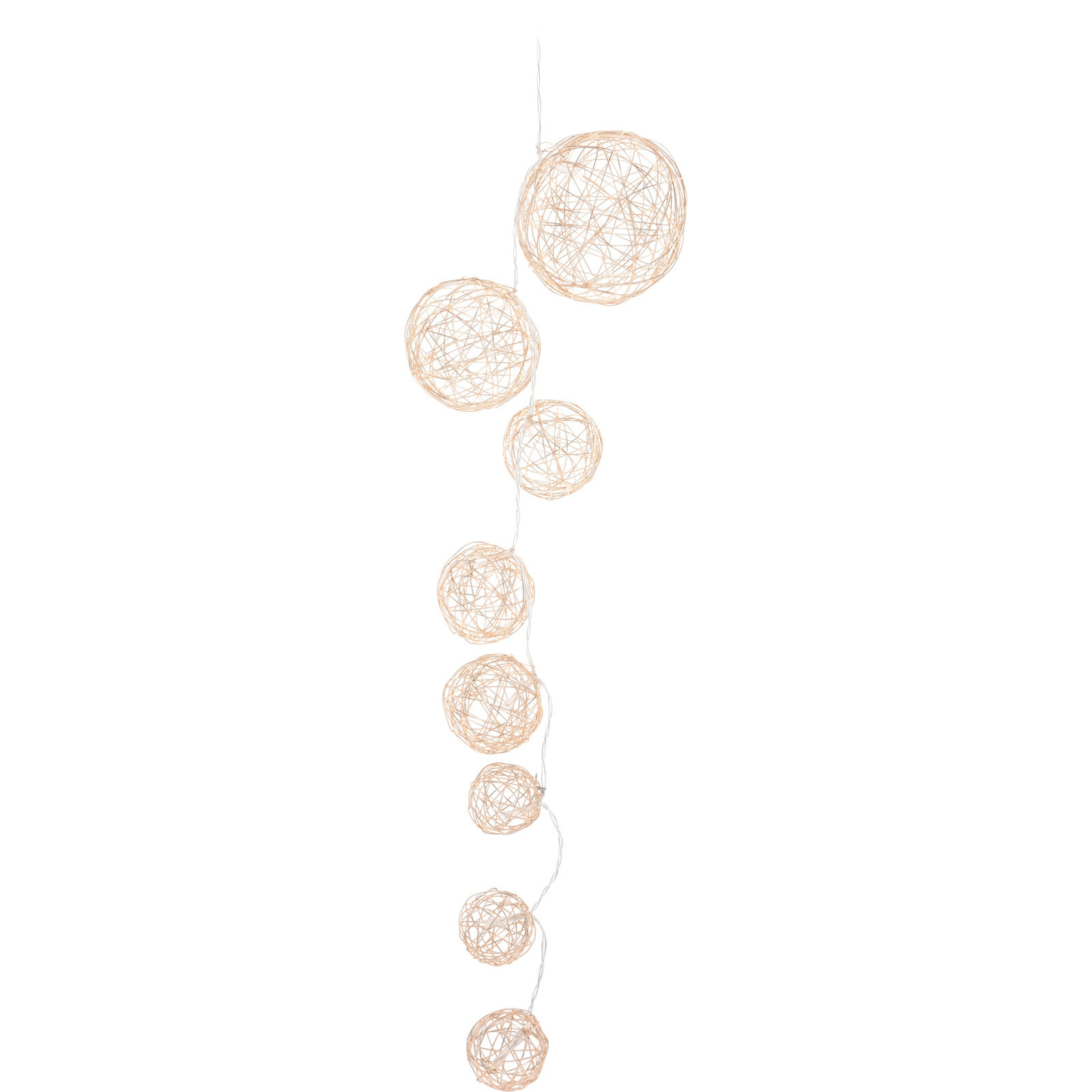Lichtsnoer - metalen draad bolletjes - goud - 90 cm - batterij -