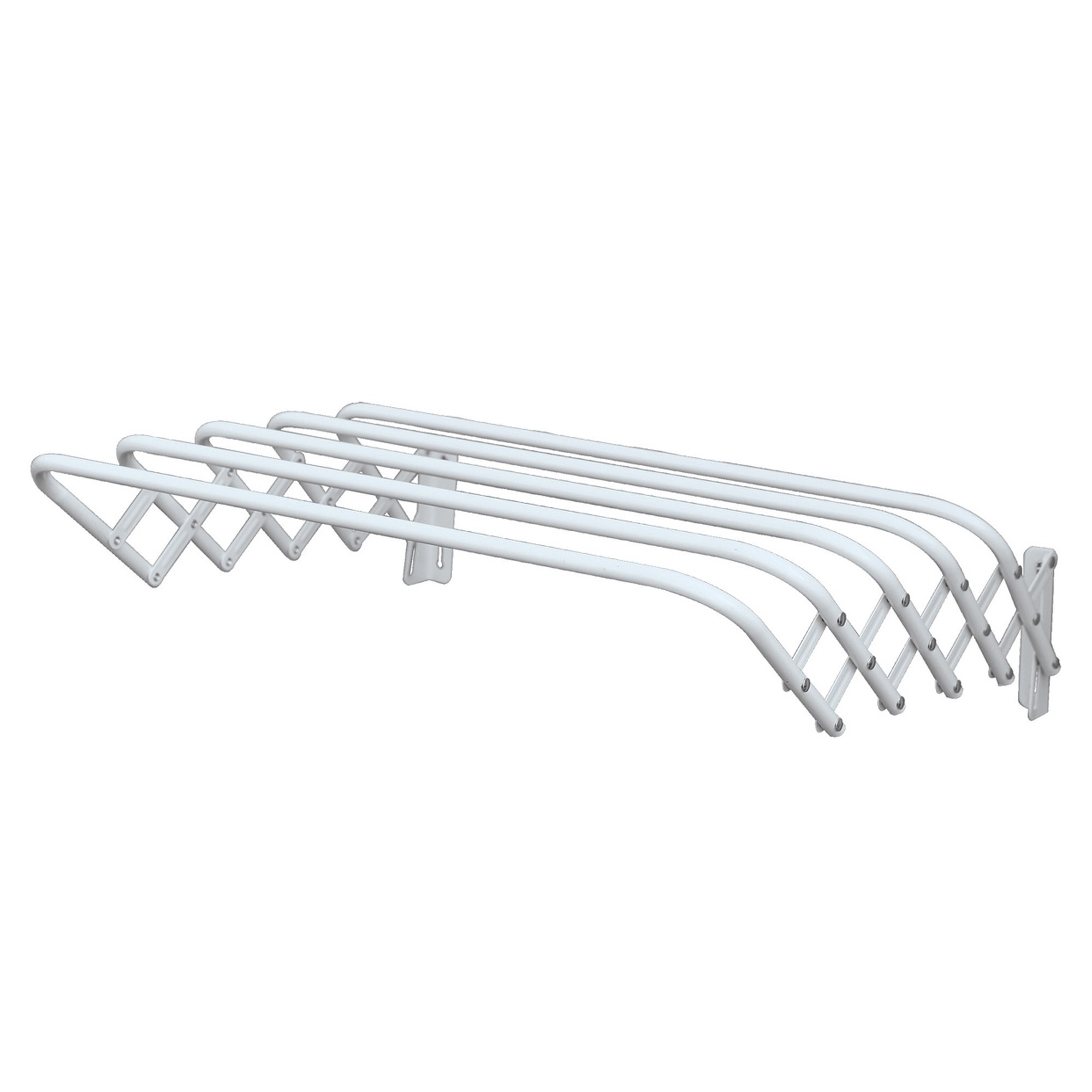 Uitschuifbaar wasgoedrekje/droogrek - 4 meter waslijn - Ophangbaar aan muur - wit - 80 cm -