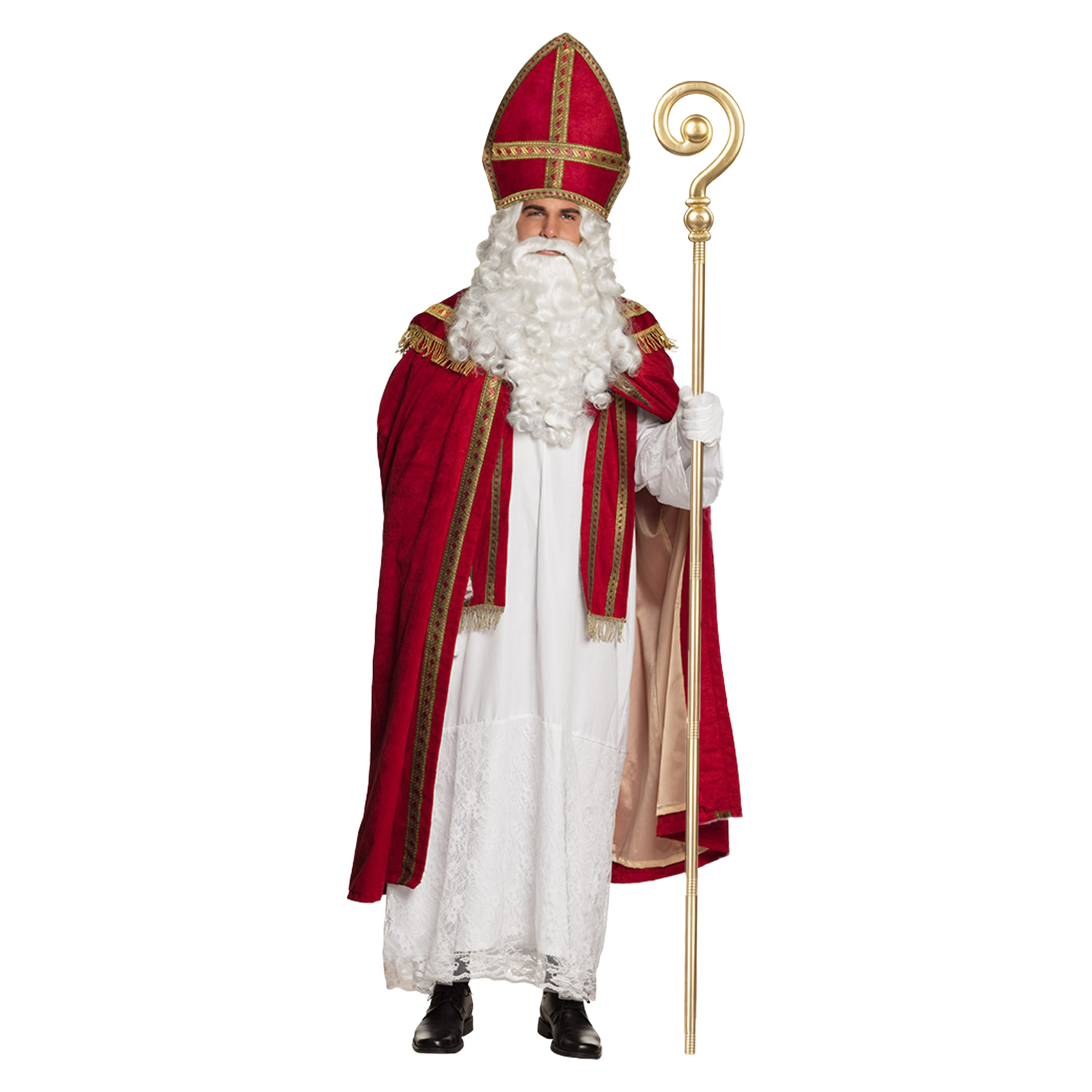 Sinterklaas kostuum - inclusief gouden staf 185 cm One size -