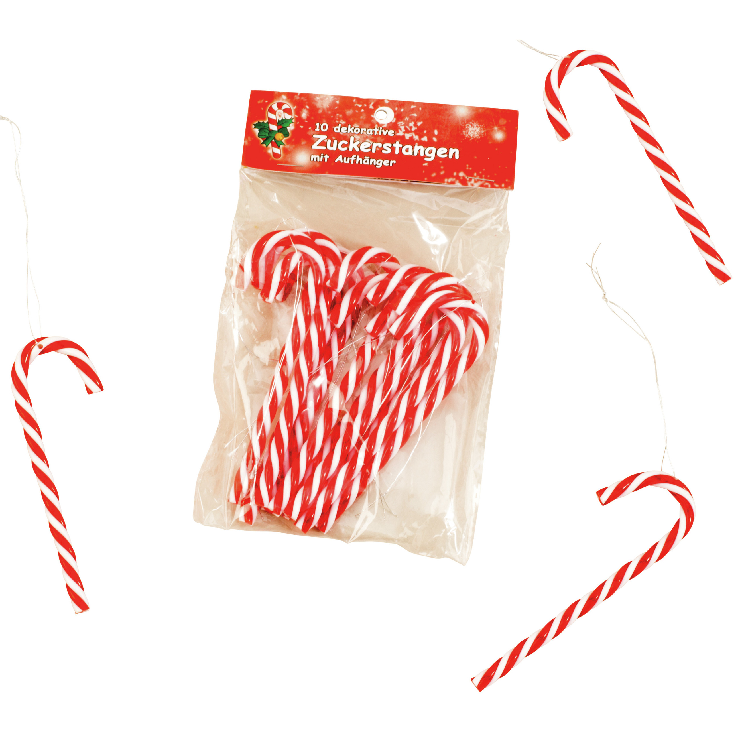 Kersthangers/kerstornamenten - zuurstokken- 20x st- kunststof- 12,5 cm -