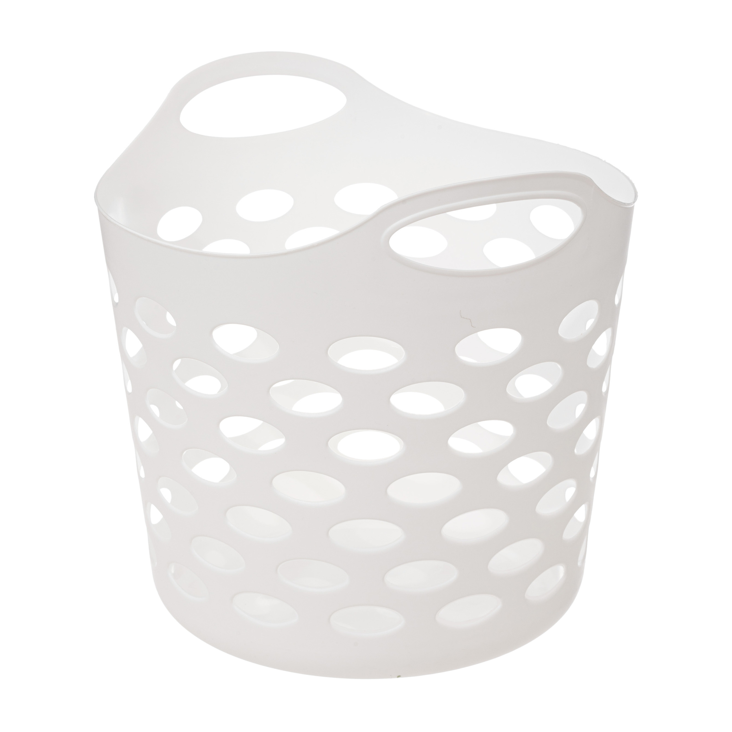 Flexibele wasmand/opbergmand - rond - wit - 28 liter - D39 x H54 cm -