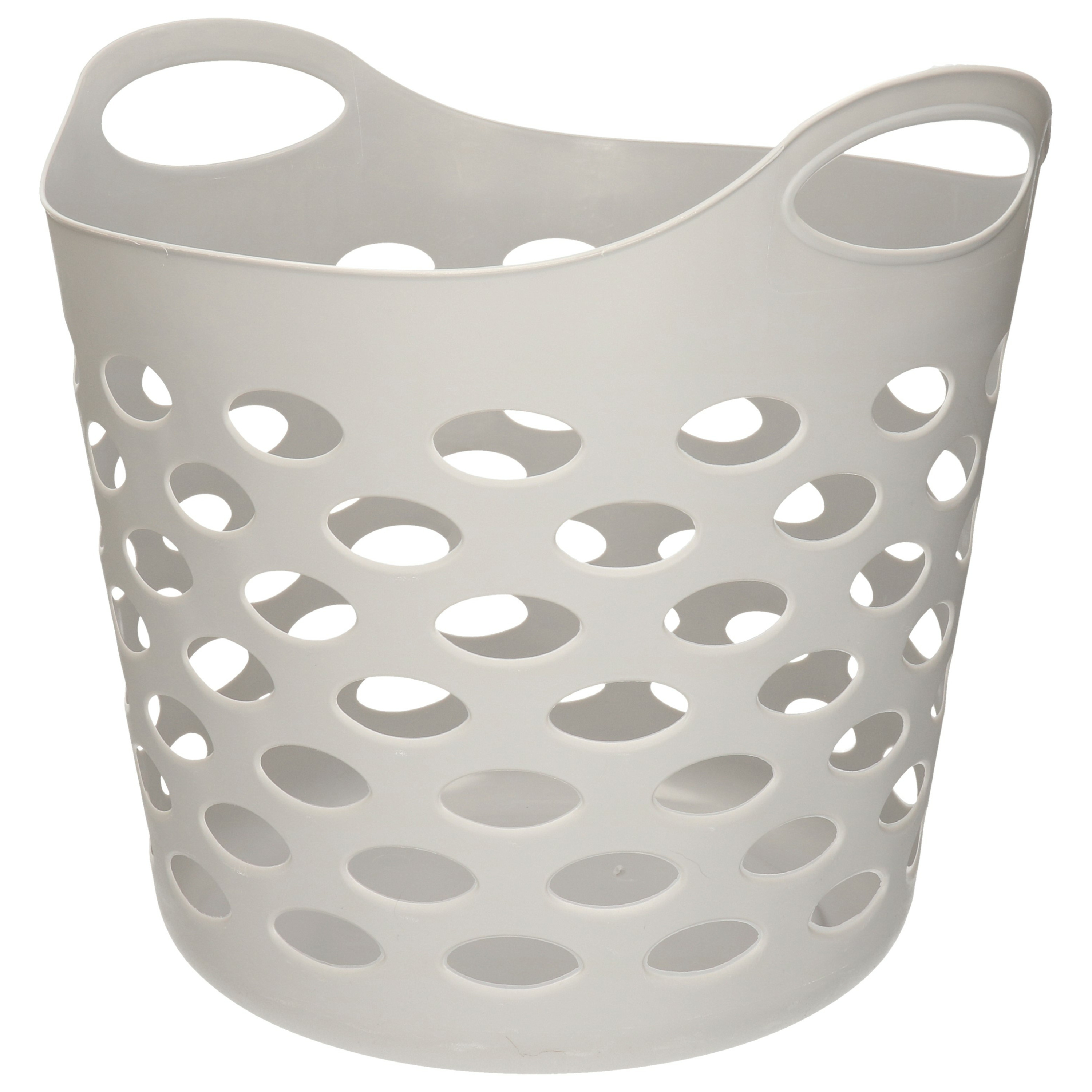 Flexibele wasmand/opbergmand - rond - grijs - 40 liter - D38 x H38 cm -