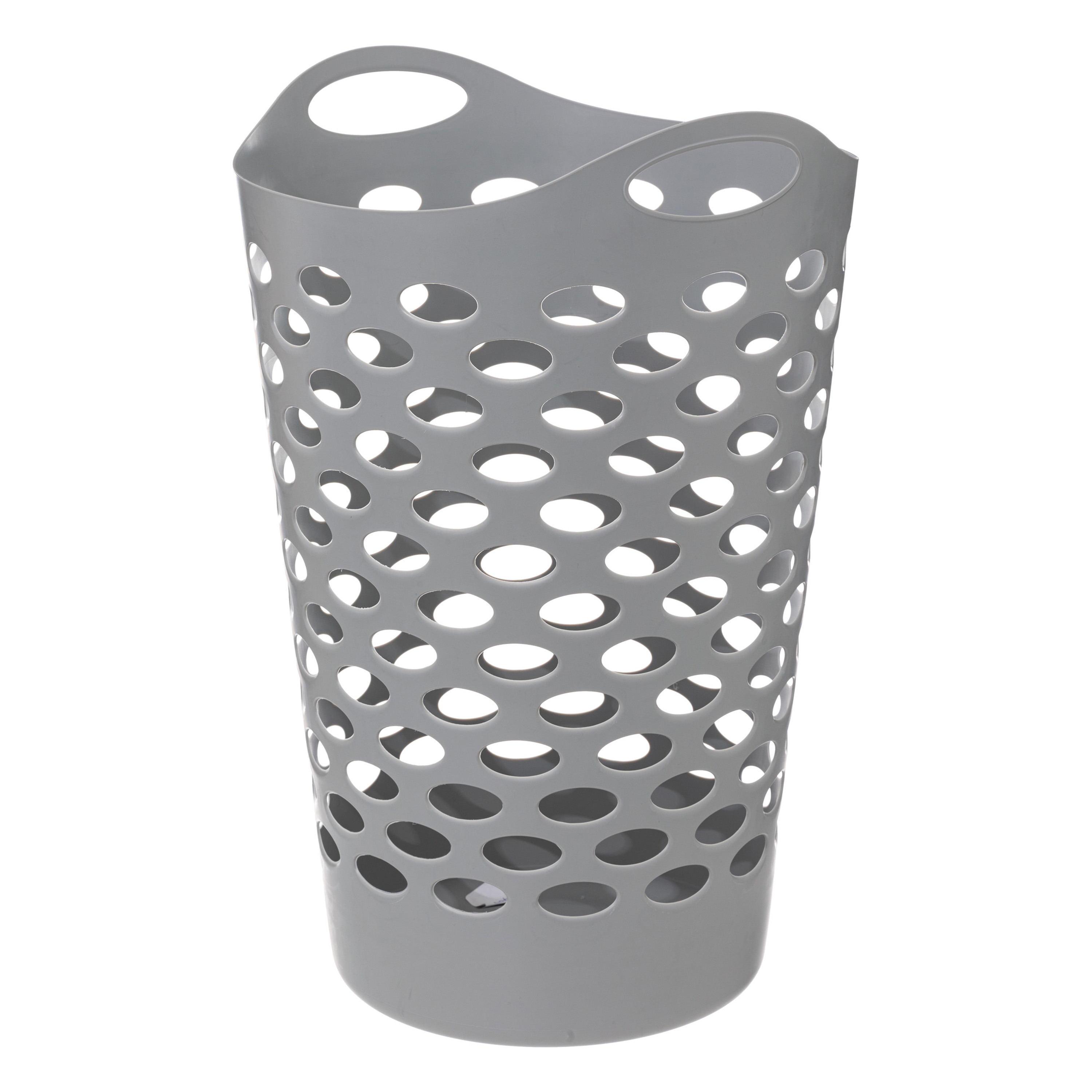 Flexibele wasmand/opbergmand - rond - lichtgrijs - 60 liter - D41 x H66 cm -