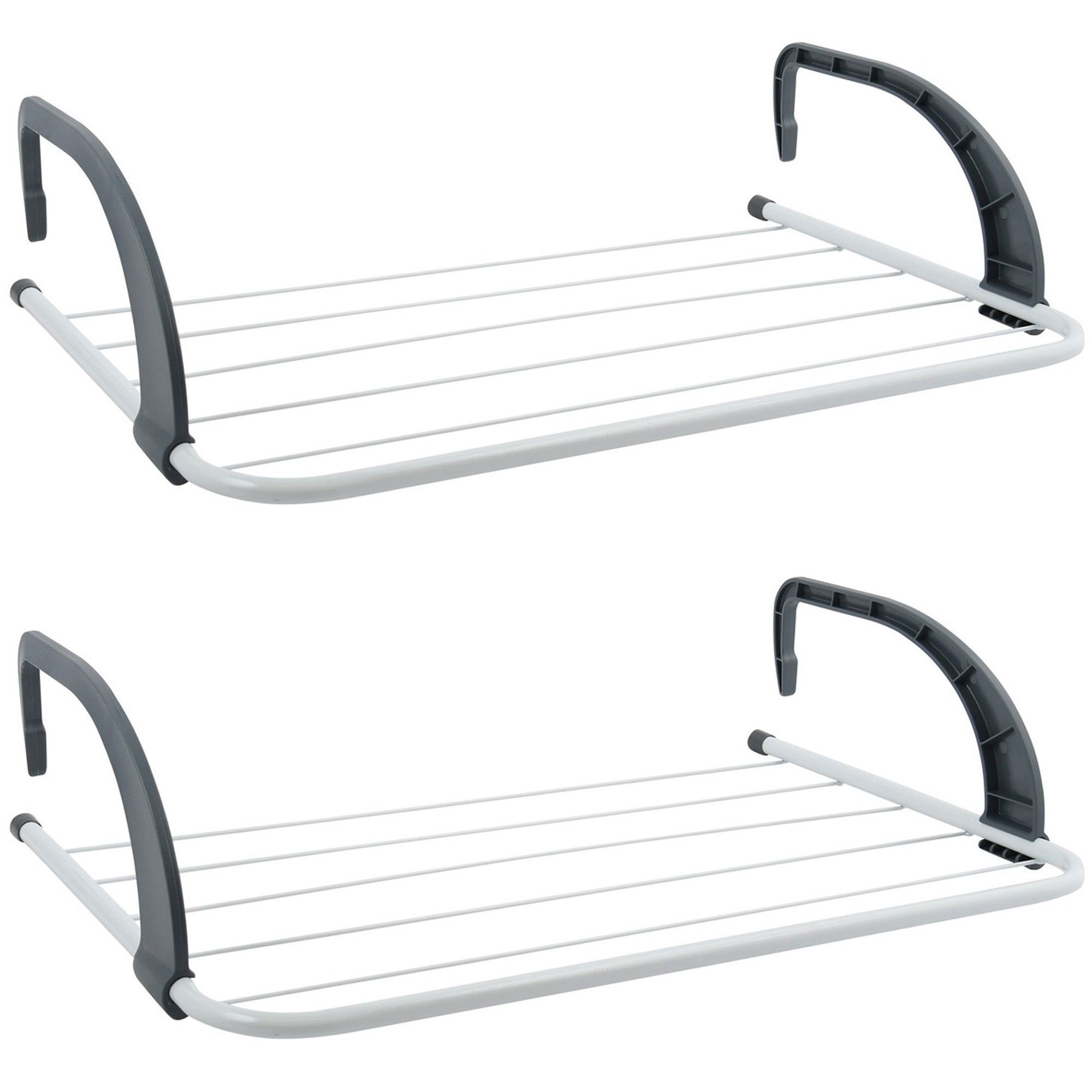 Inklapbaar klein wasgoedrekje/droogrek - 2x - 3 meter waslijn - Ophangbaar - 34 x 51 cm -