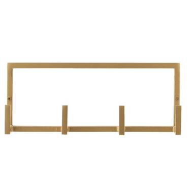 Wandhaak Aken 4 haken - goud - 12x30,5x8 cm - Leen Bakker