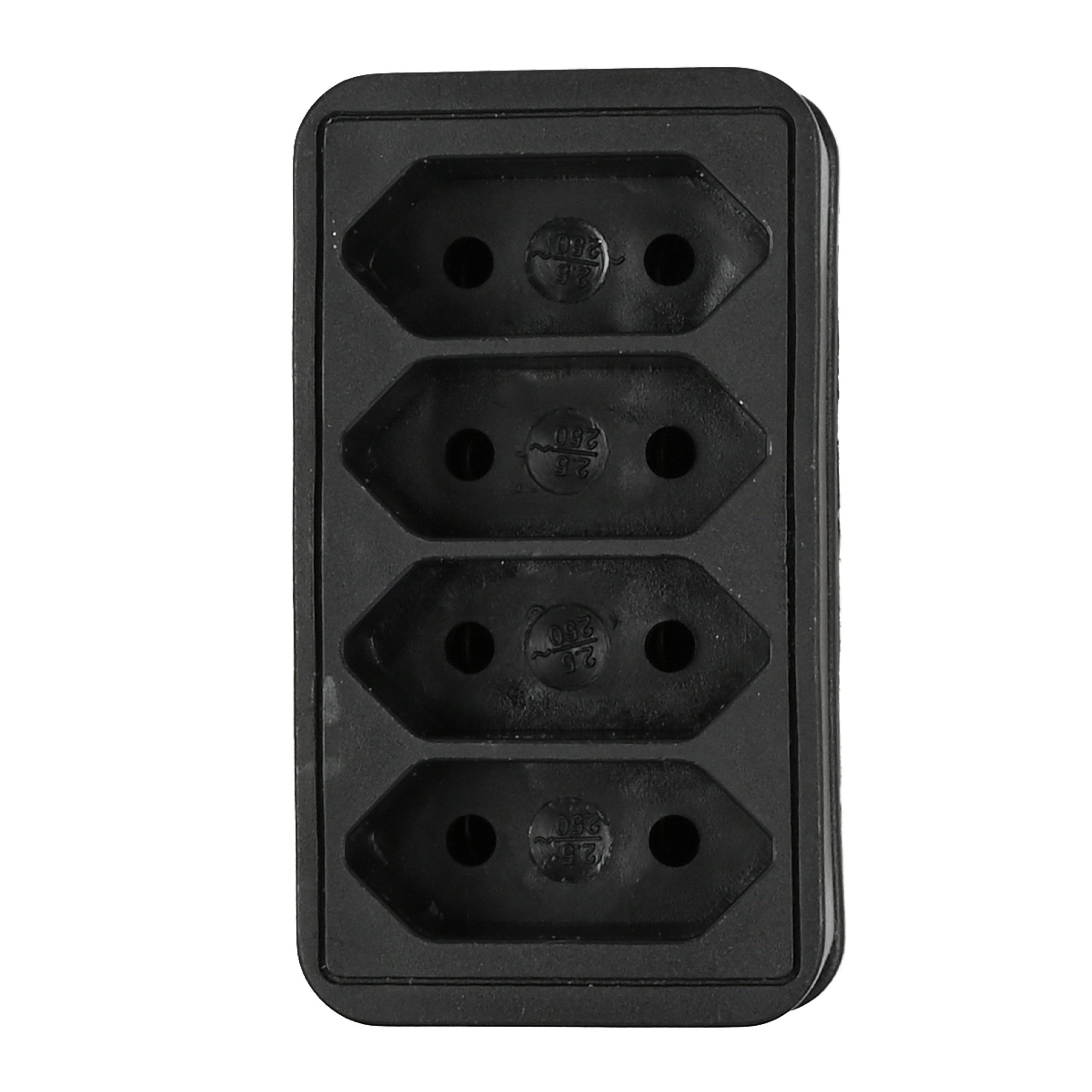 Stopcontact splitter - quattro - zwart - voor 4 platte stekkers - verdeelstekkers -