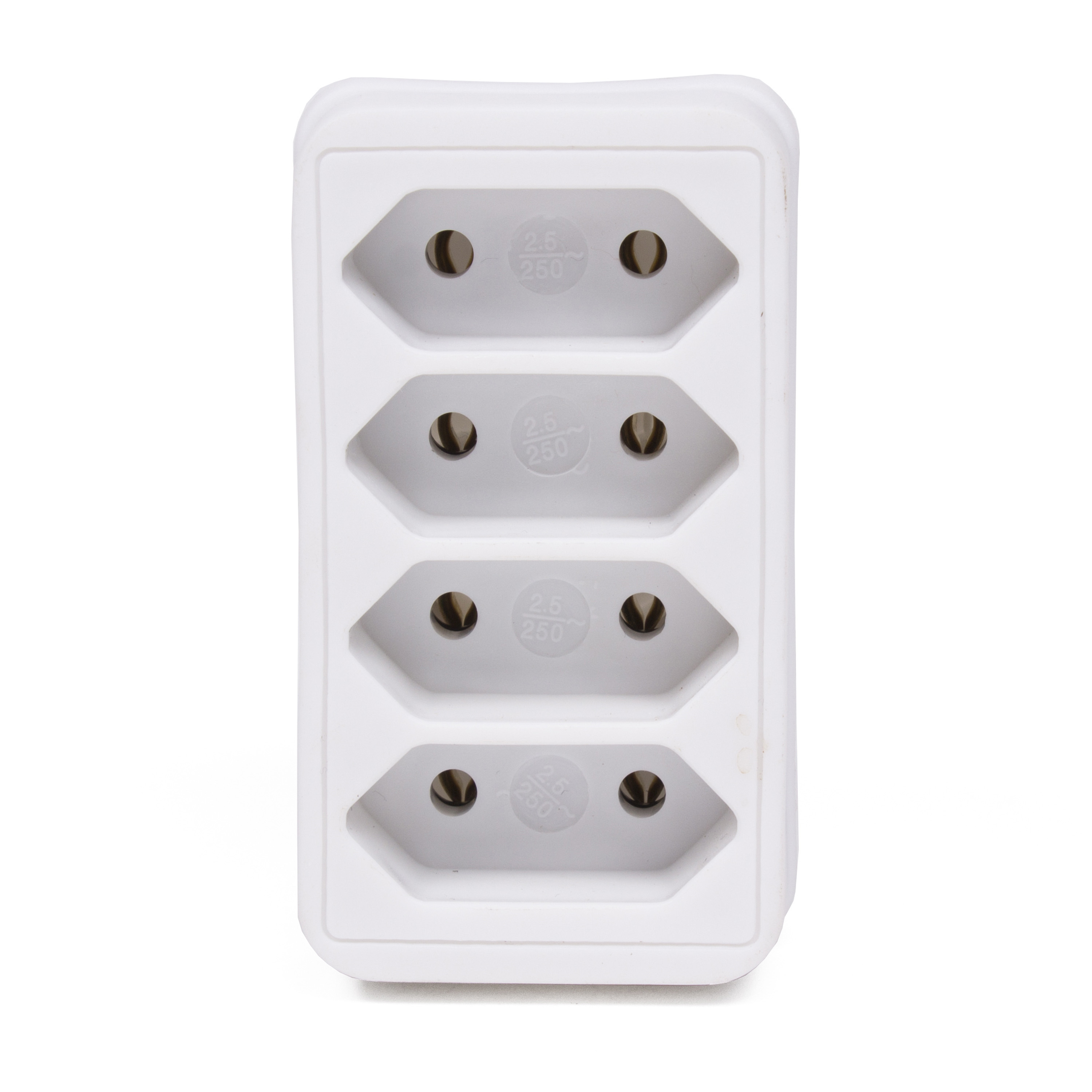 Stopcontact splitter - quattro - wit - voor 4 platte stekkers - verdeelstekkers -