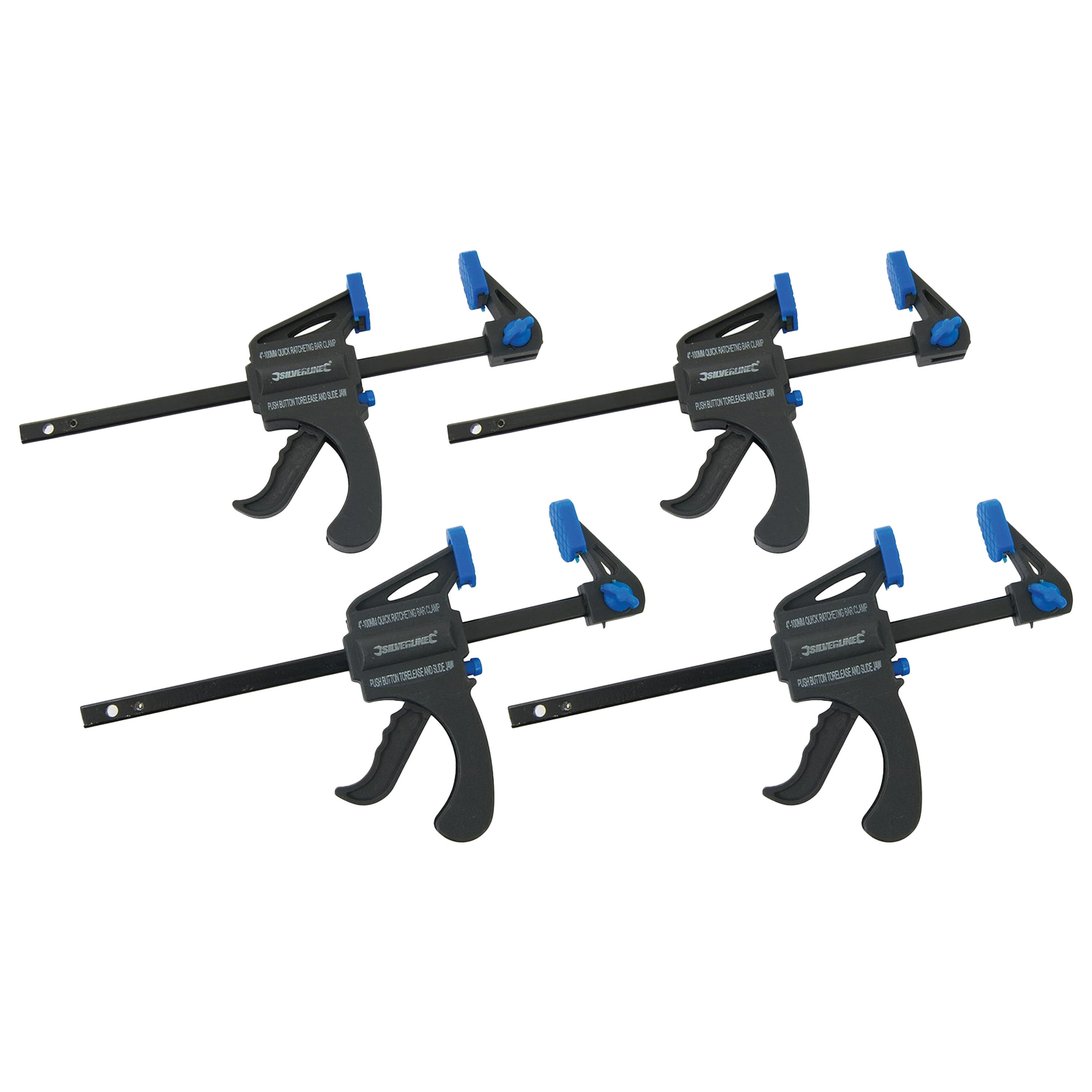 Snelspan lijmklem - 4x - hard kunststof - bereik 300 mm - lijmtang -