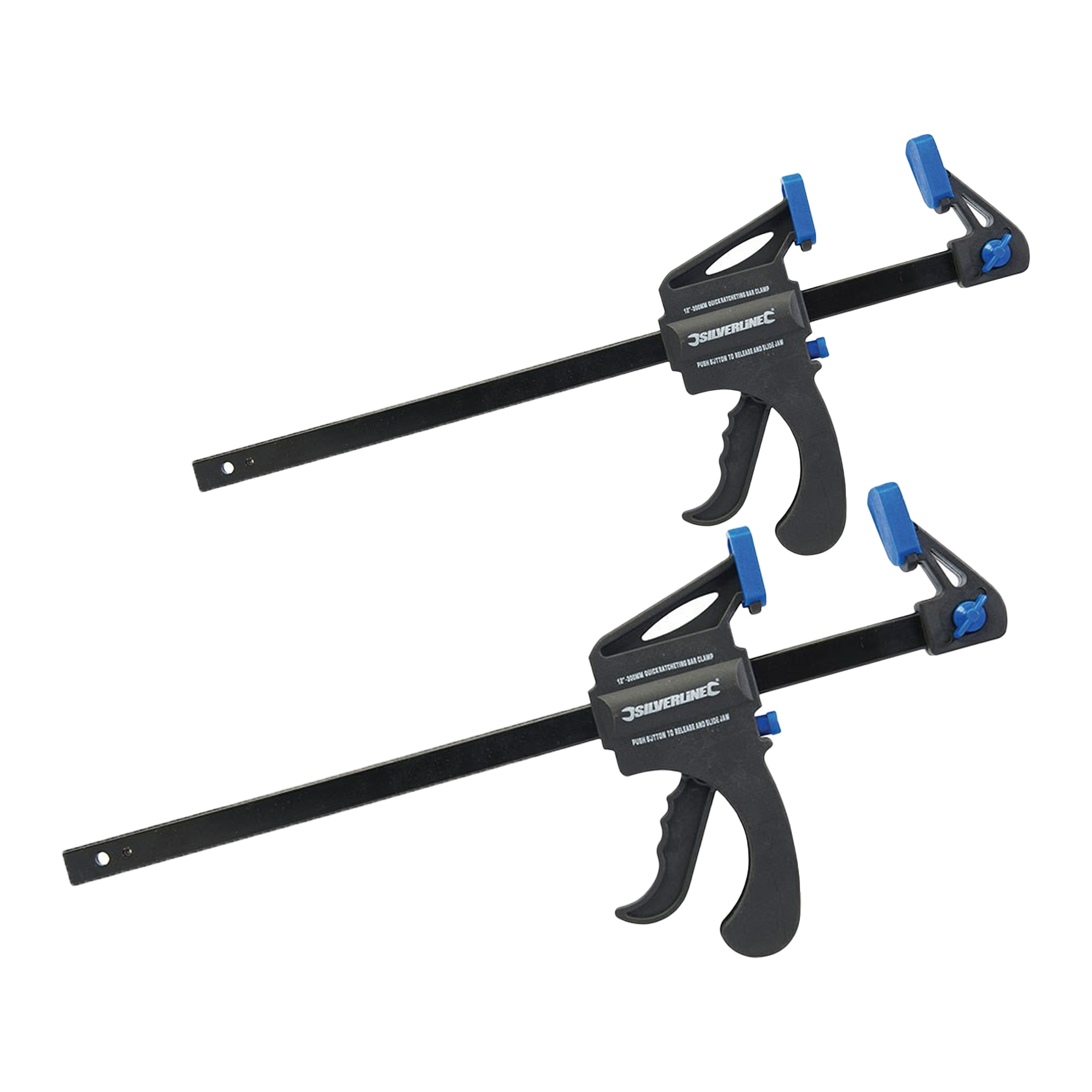 Snelspan lijmklemmen set - 2x - hard kunststof - bereik 300 en 450 mm - lijmtang -