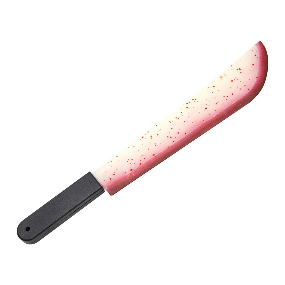 Horror machete/slagersmes - glow in the dark - met nep bloed - 54 cm -