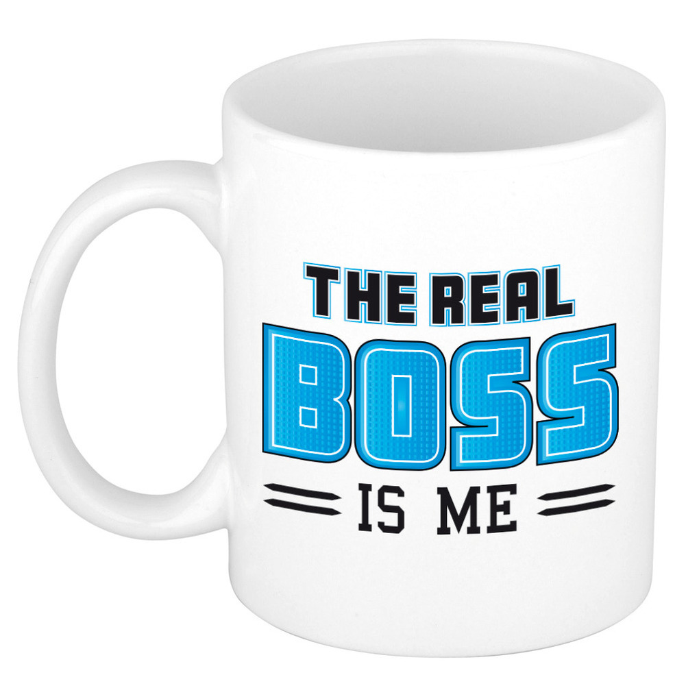 Cadeau mok voor je baas - blauw - grappig - keramiek - 300 ml - boss -