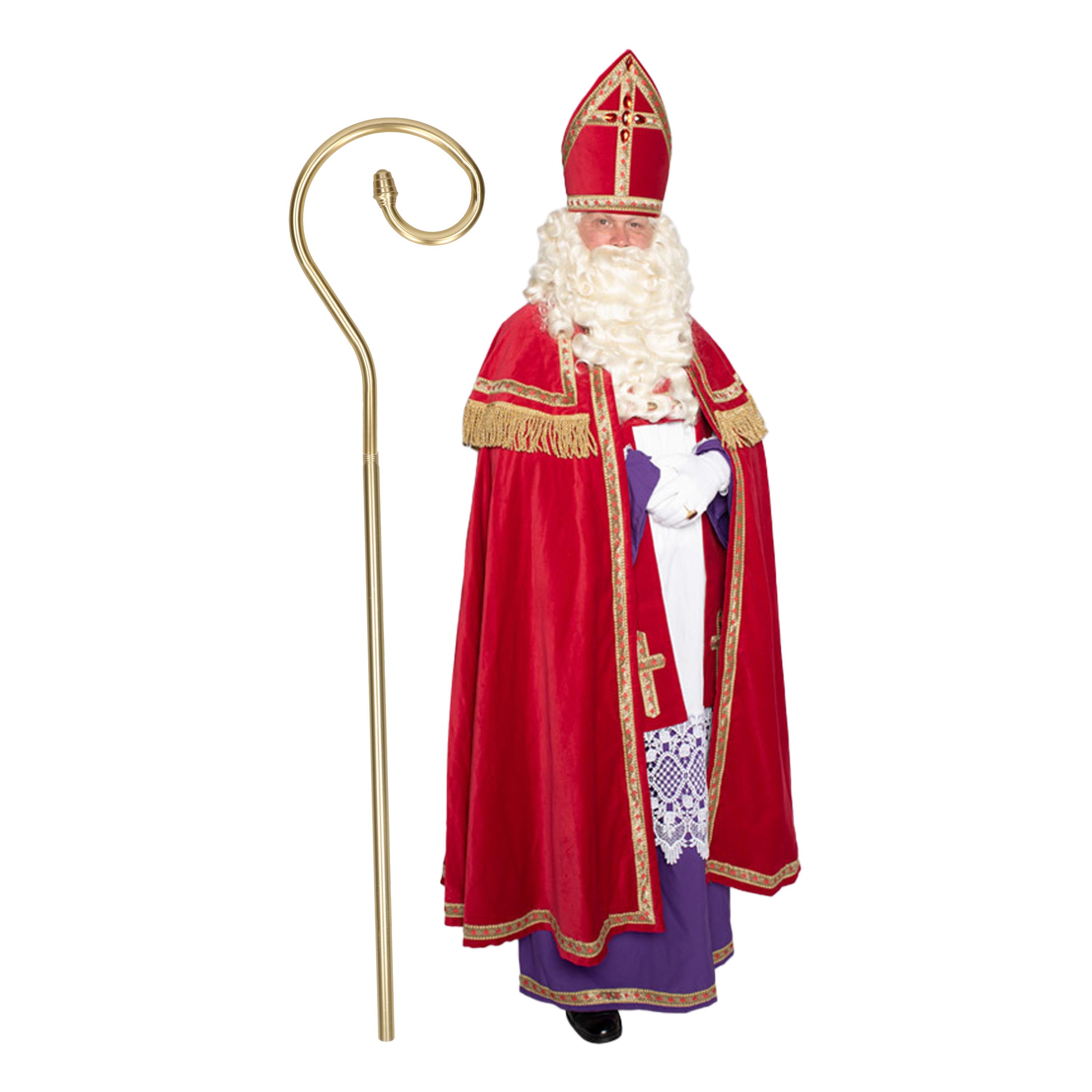 Sinterklaas kostuum - inclusief luxe krul staf 203 cm One size -