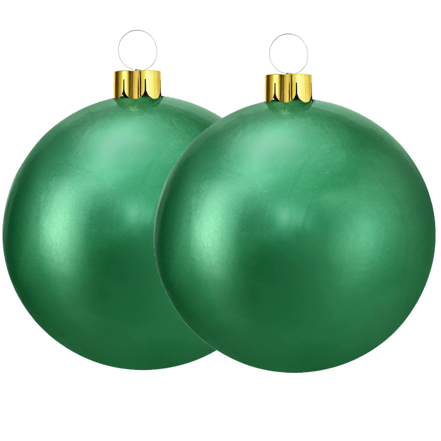 Mega grote decoratie kerstballen - 2x st- 45 cm - groen - opblaasbaar -