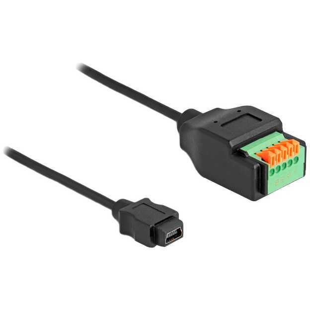 DeLOCK USB 2.0 Adapter, USB 2.0 Type Mini-B female > 5 pin terminal block adapter 15cm