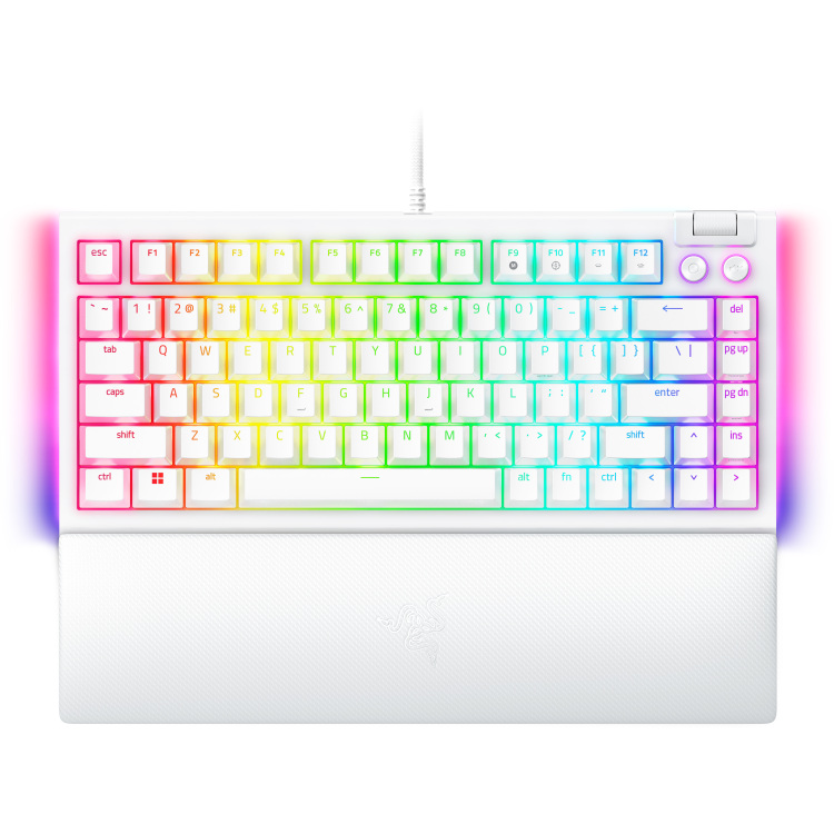 Razer BlackWidow V4 75% gaming toetsenbord RGB leds, TKL, Doubleshot ABS, hot swap