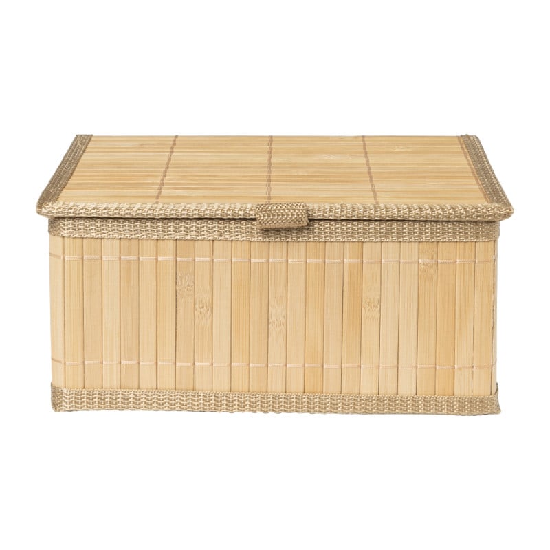 Bamboe mand met deksel - 15x32x25 cm