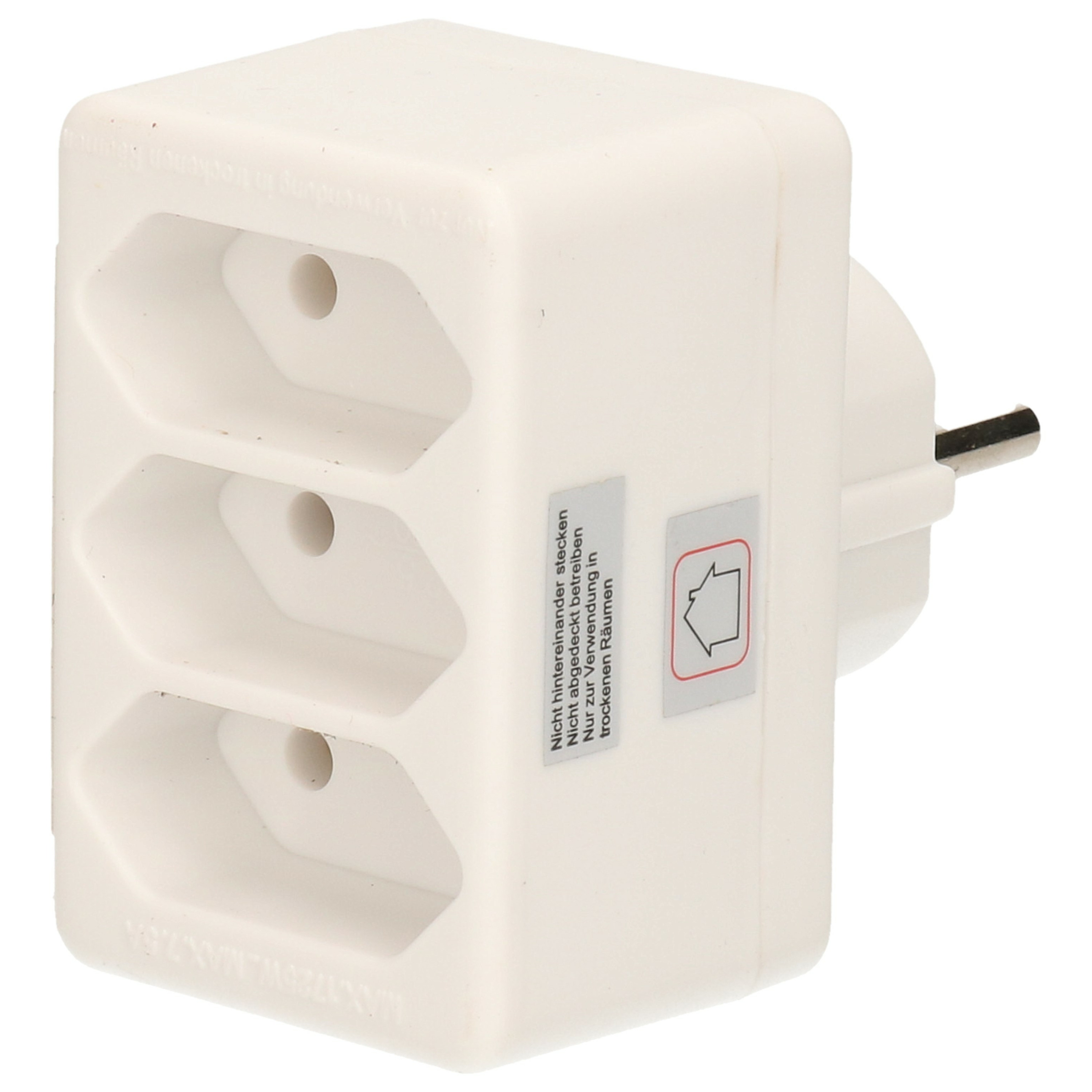 Stopcontact splitter - triple - wit - voor 3 platte stekkers - verdeelstekkers -